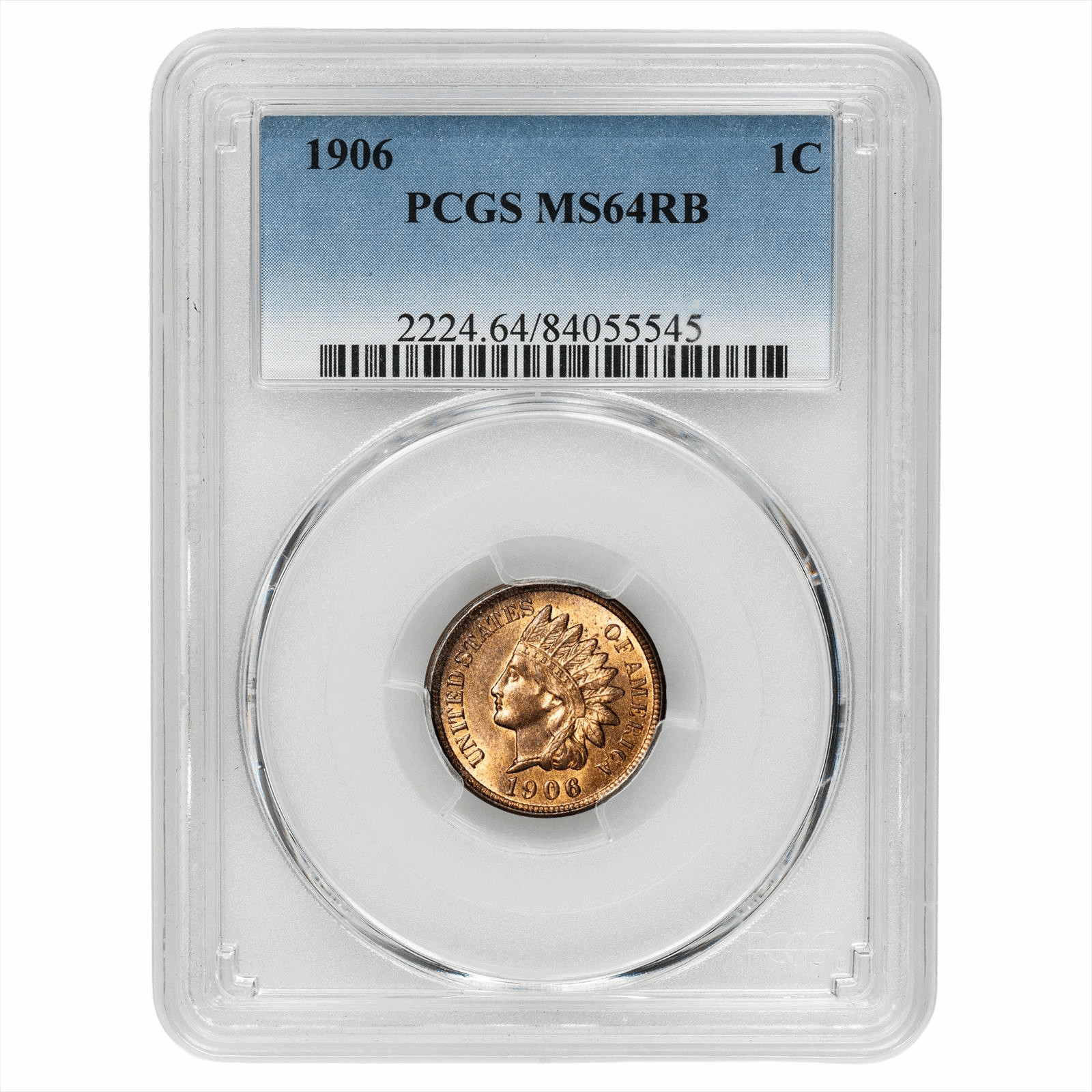 1906 Indian Head Cent 1C PCGS MS 64 RB