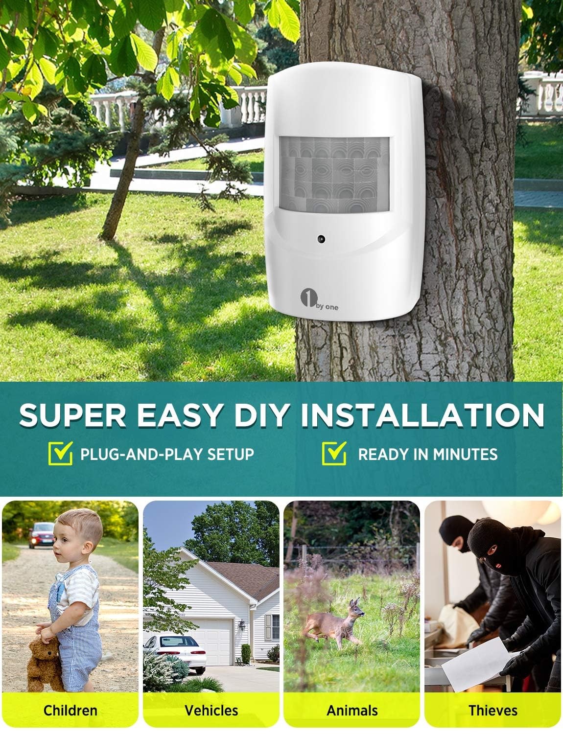 Wireless Motion Detector Alarm System Long Range Home Security Sensor 1000ft