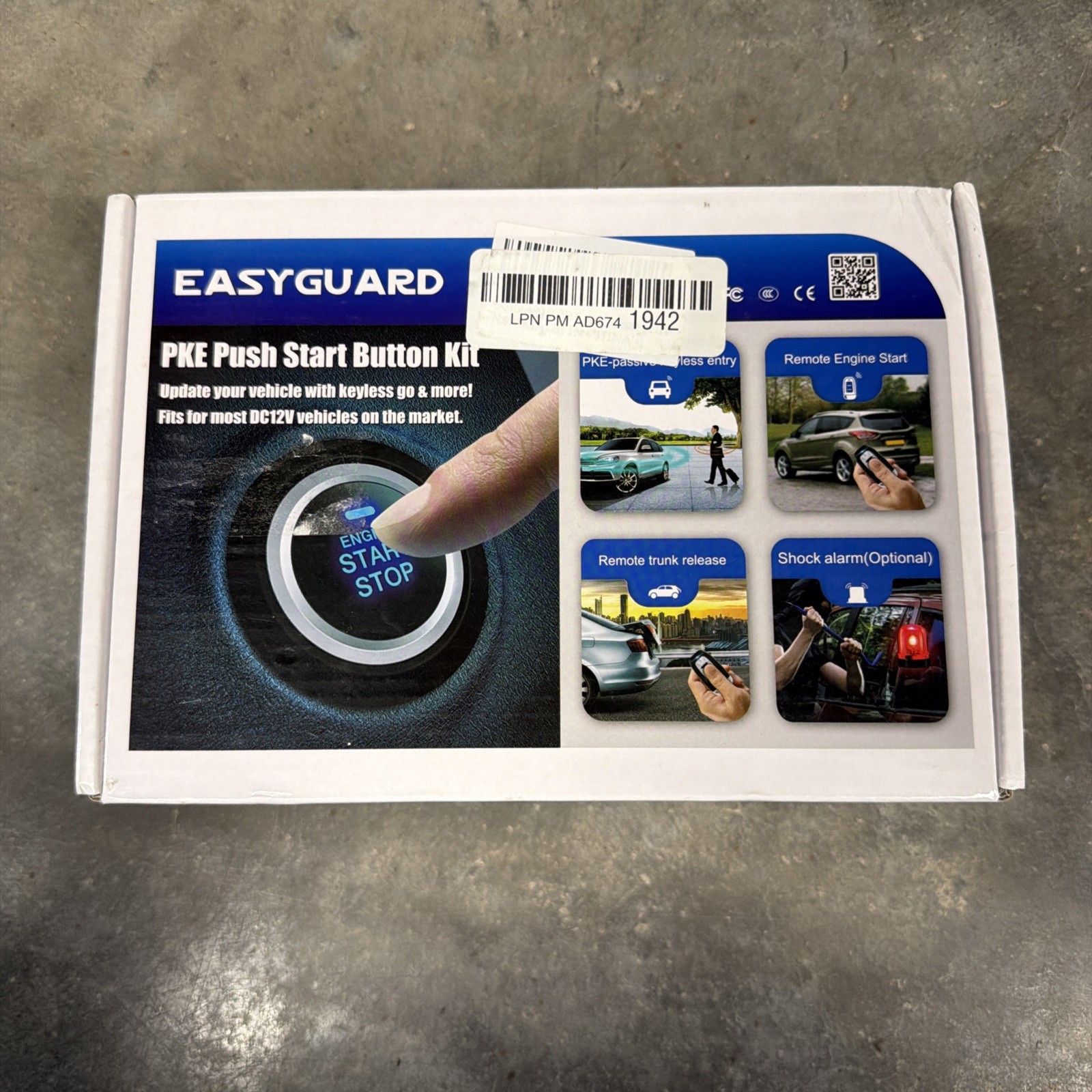 EASYGUARD EC002 PKE car Alarm Passive keyless Entry Remote starter NFC entry