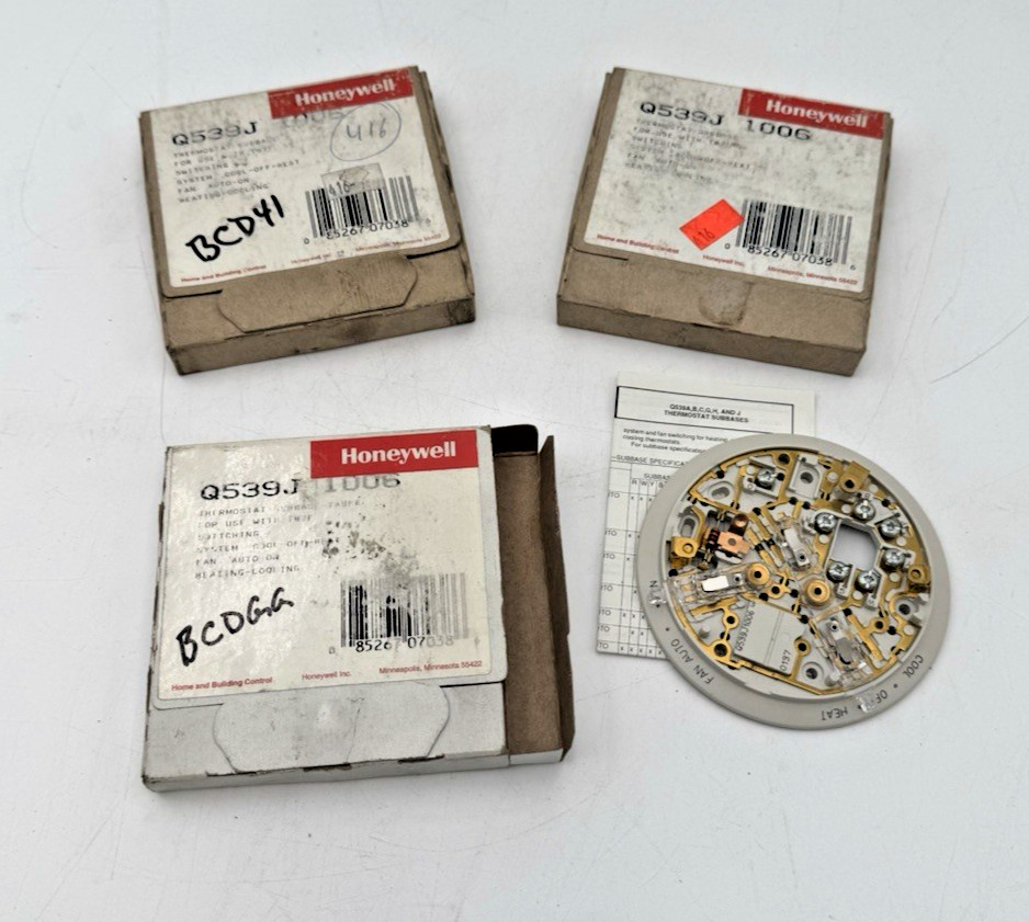 (3) Honeywell Q539J 1006 Thermostat Subbase for use with T87F off-white in color