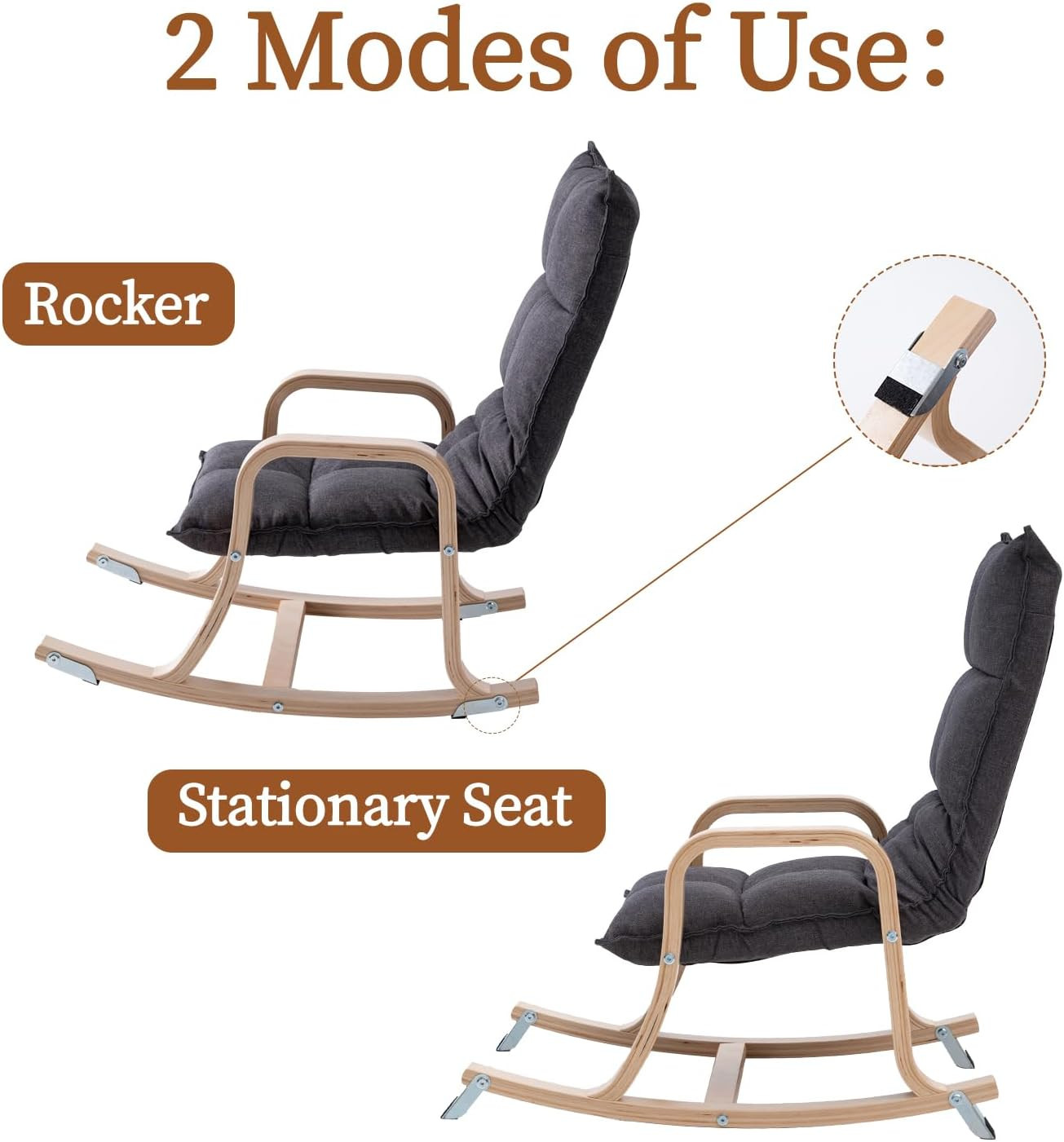Cozy Kids' Recliner Chair - Soft Rocking Floor Seat for Playroom & Nursery