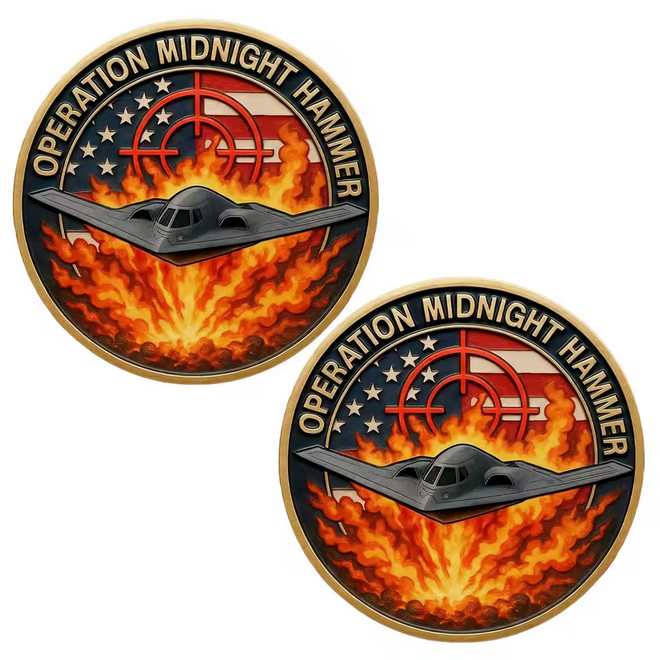 Military Operation Midnight Hammer Challenge Coin Collectible Armed Forces 1-pc
