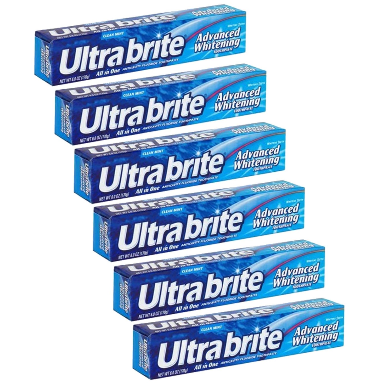 Clean Mint All in One Advanced Whitening Toothpaste 6 oz (6 Pack)