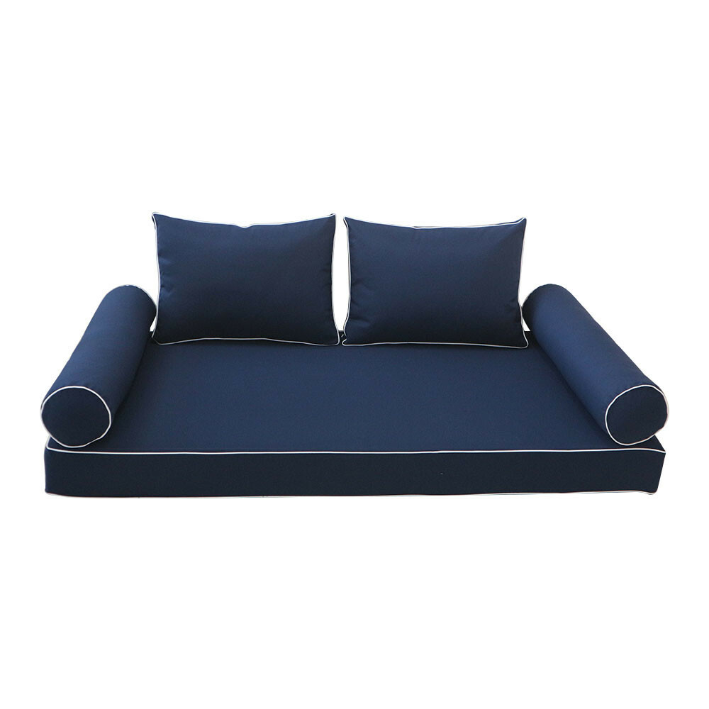 Style1 5PC Contrast Pipe Daybed Mattress Cushion Complete Set-Crib Size AD101