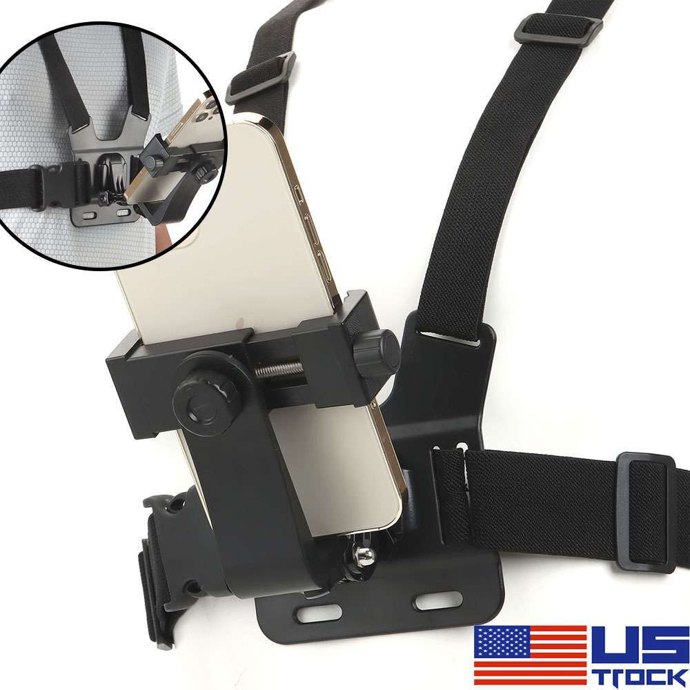 360° Mobile Phone Chest Mount Harness Body Strap Holder for iPhone Samsung Gopro