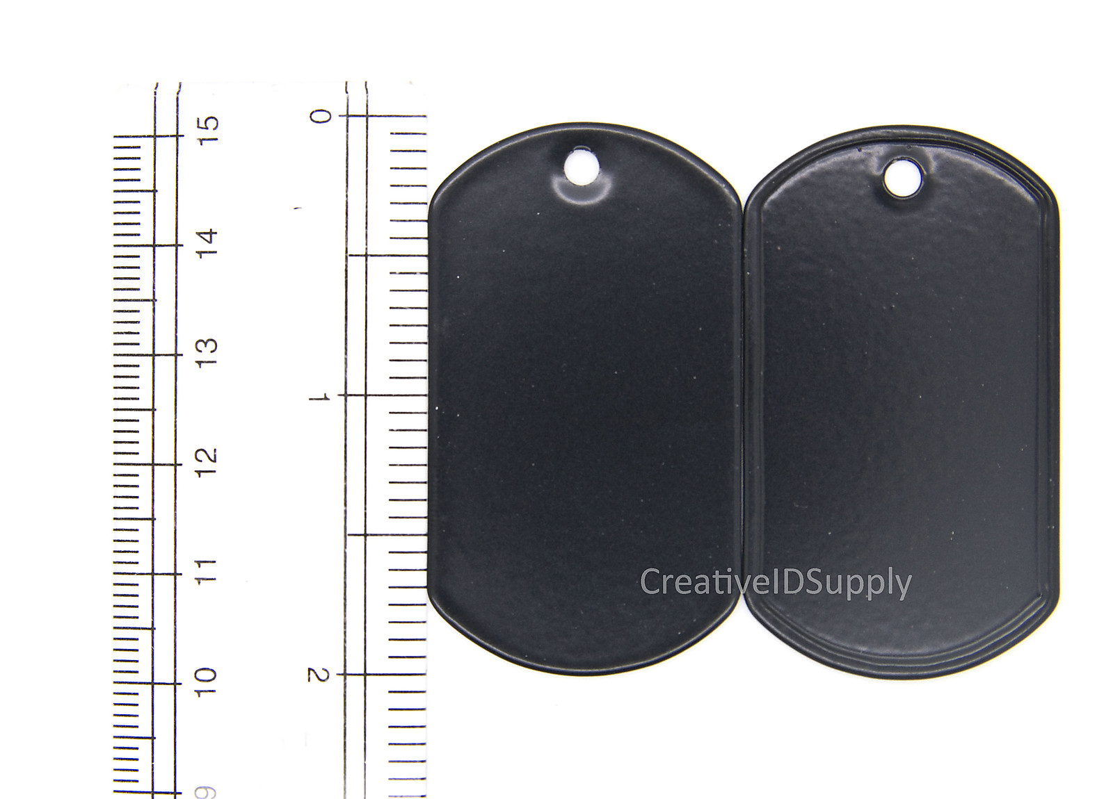 Lot 100 Black Stainless Steel Military Specs Dog Tag Blank
