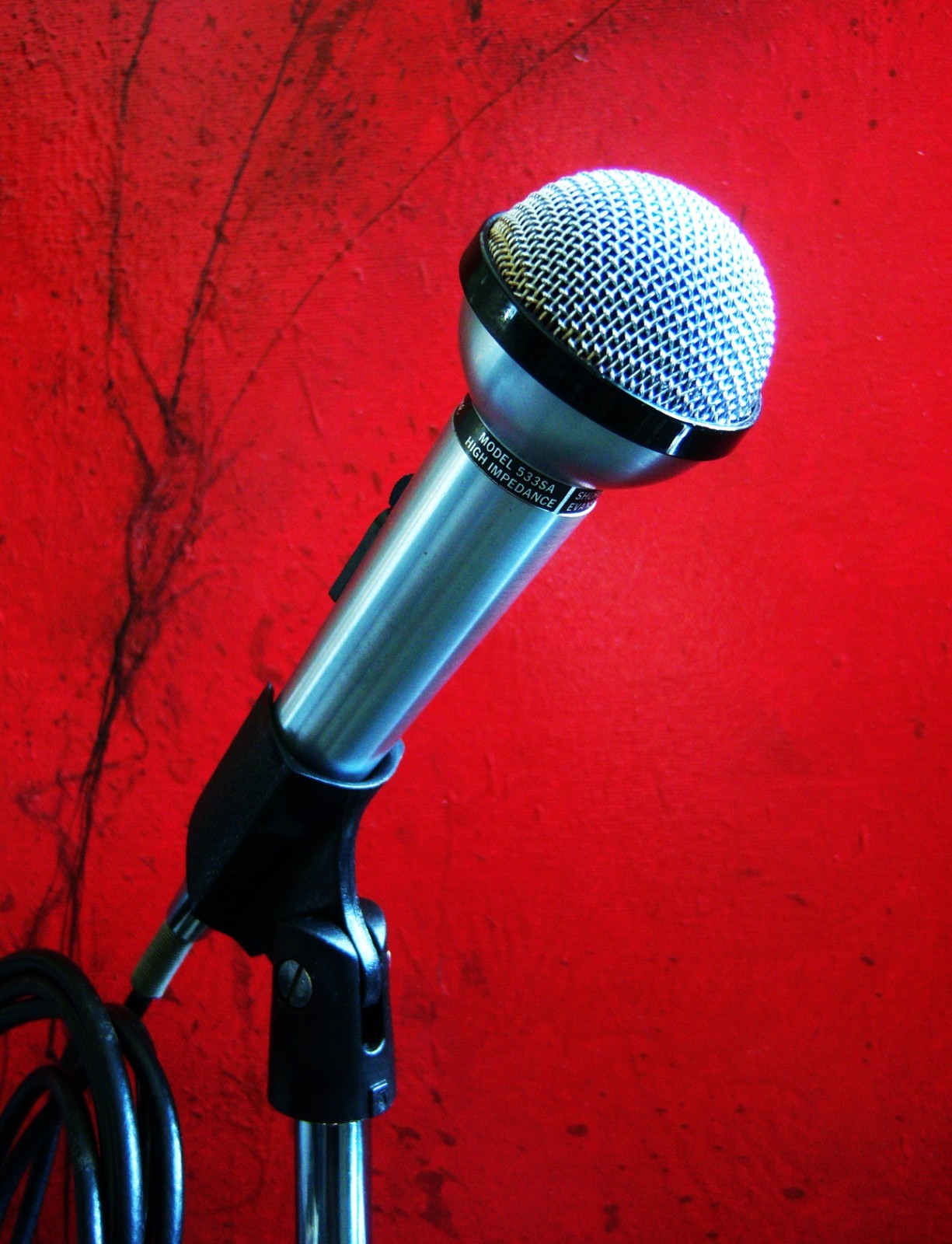 Vintage 1970's Shure 533SA dynamic microphone harp mic Hi Z w accessories # 16