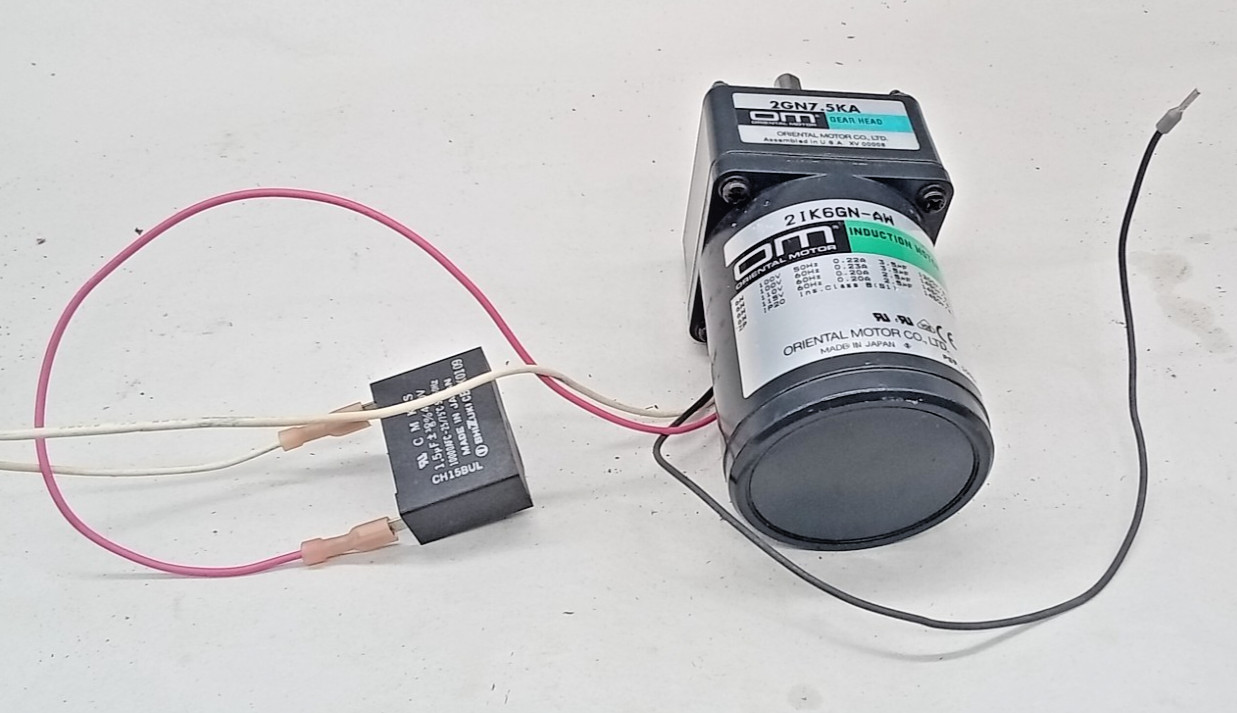 1 USED Oriental Motor 21K6GN-AW Induction Motor + 2GN7.5KA Gear Box  115V