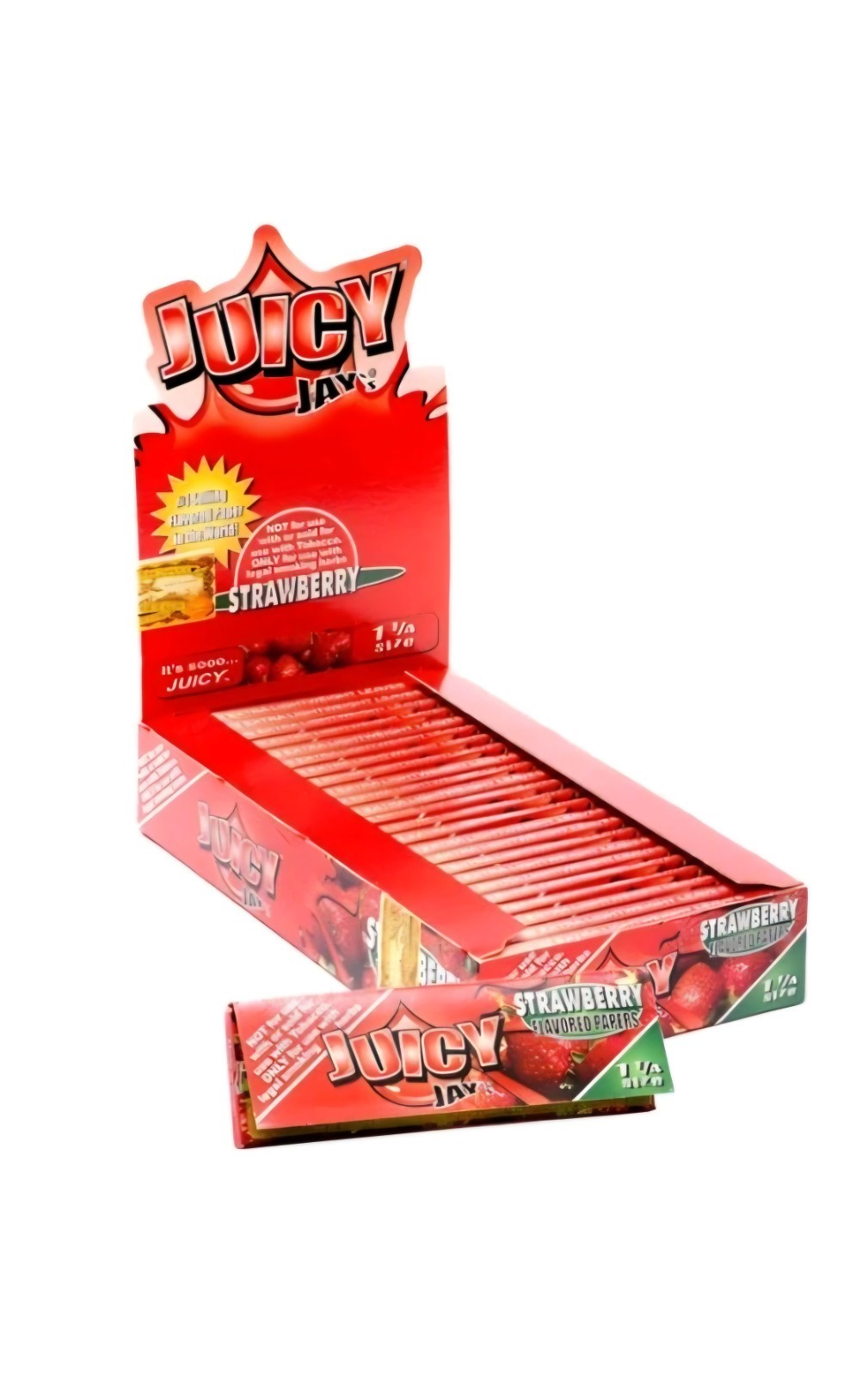 Juicy Jay’s Flavored Rolling Papers – Strawberry – 1 1/4 -24pks per display