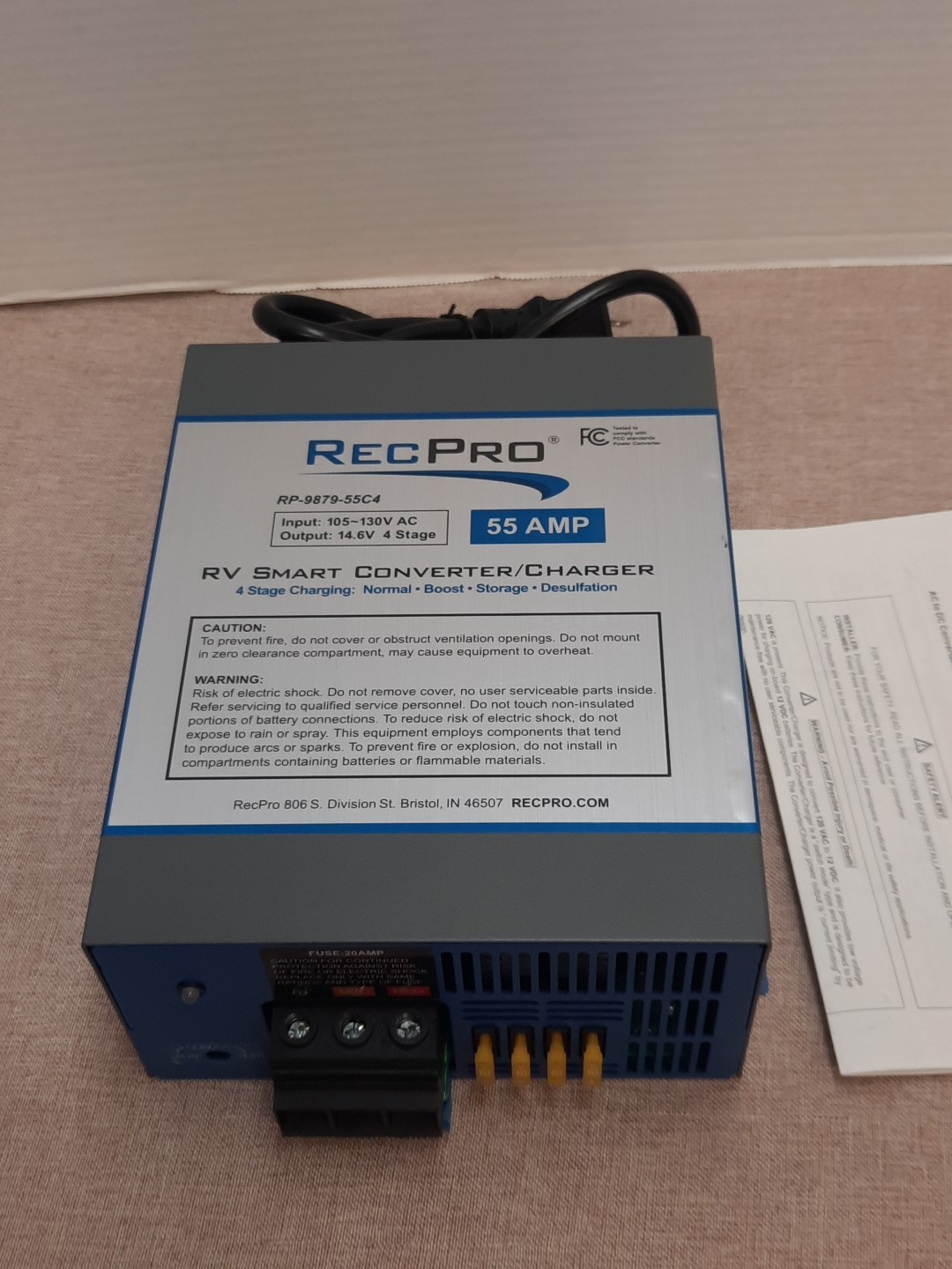 RecPro RV Converter 55 Amp | RV Power Converter & Battery Charger |4 Stage Smart