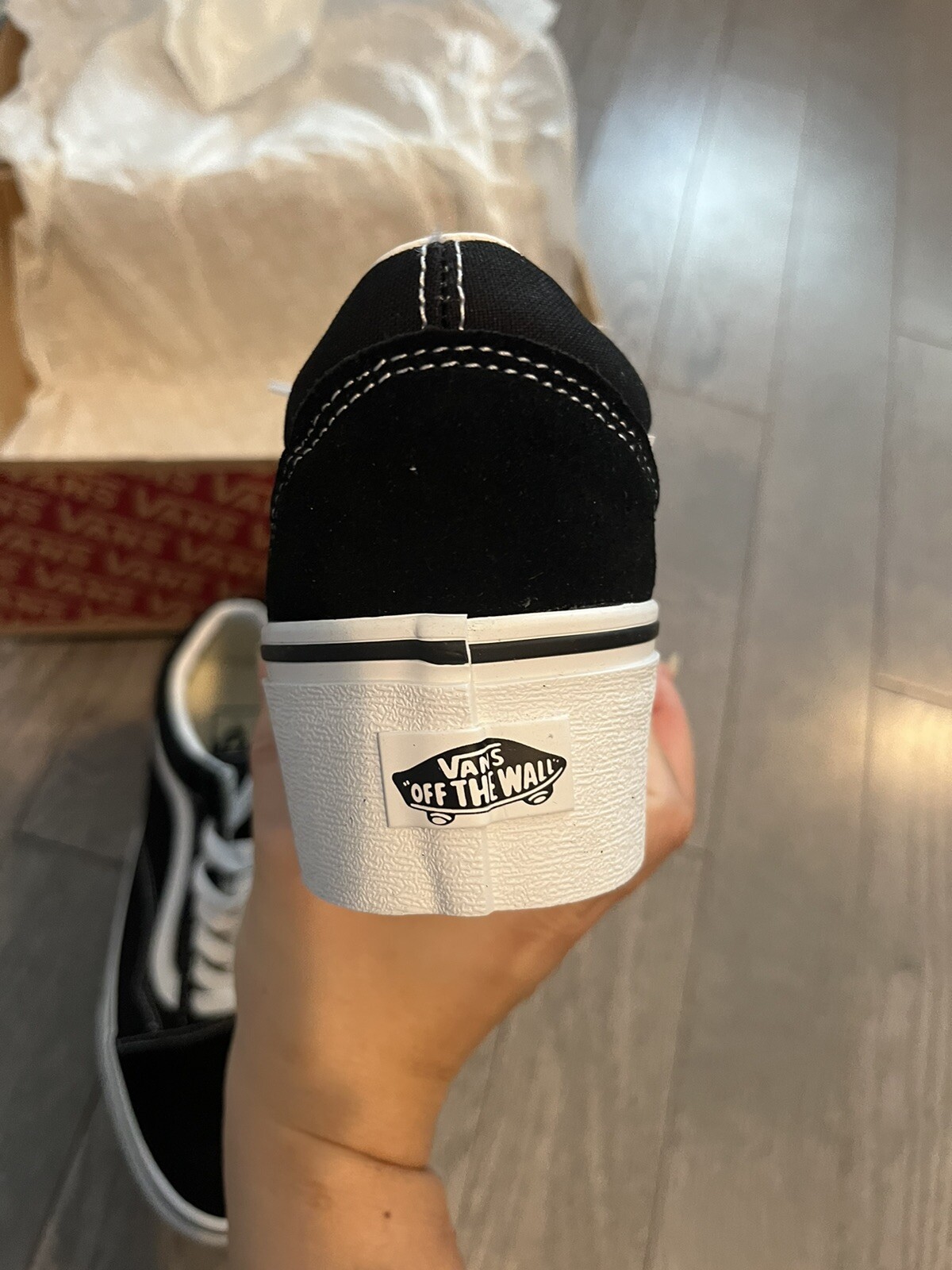 Vans Old Skool Stackform Women's sneaker SIZE6.5-10 VN0A7Q5M6BT 34mm black/whit