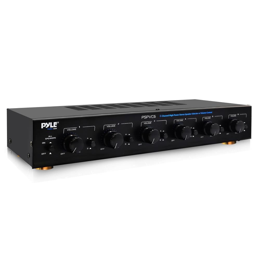 Pyle Premium New and Improved 6 Zone Channel Speaker Switch speaker, Black