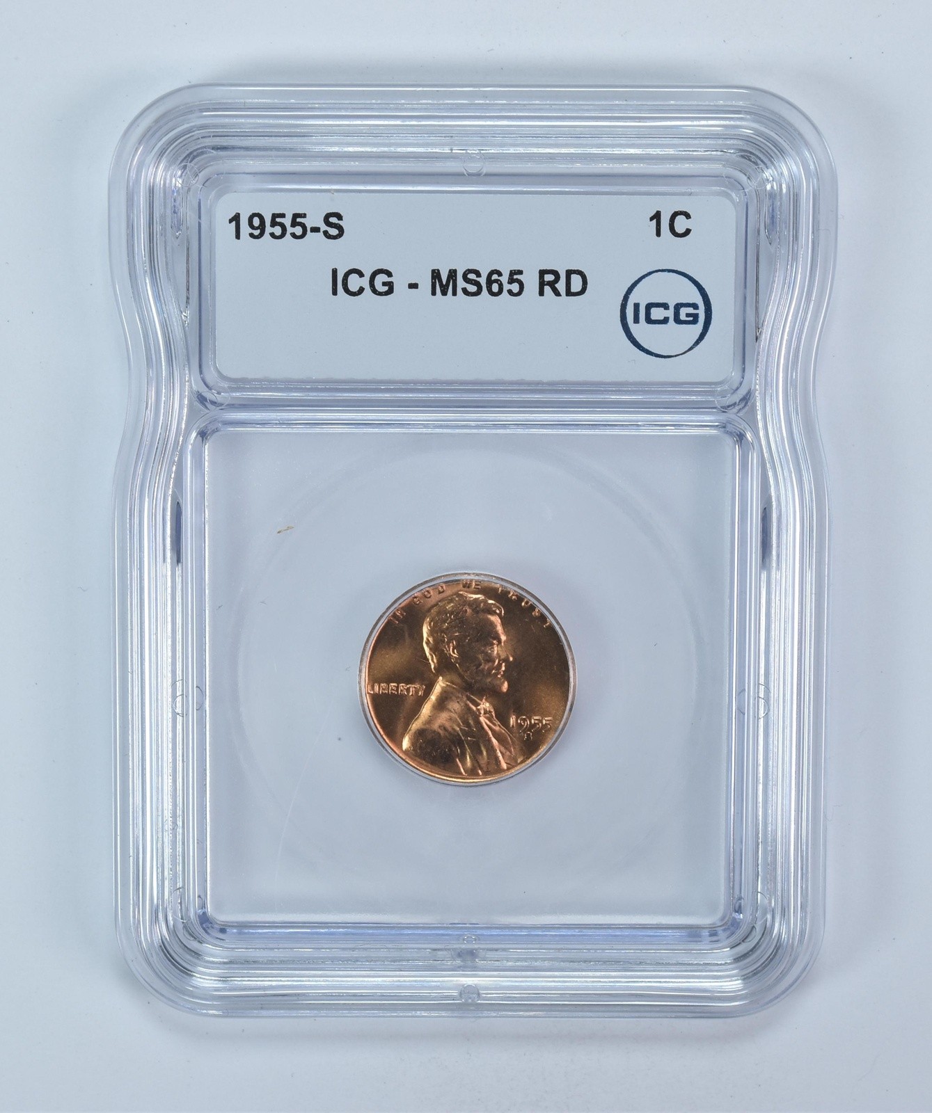 1955-S Lincoln Wheat Cent MS65 RD ICG