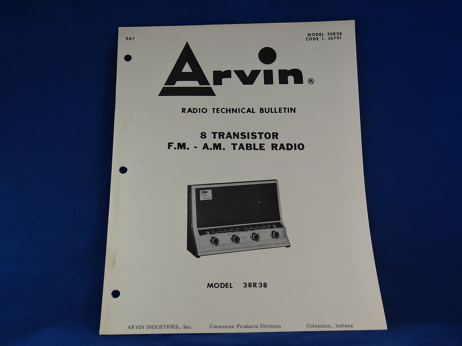 Arvin 38R38 Radio Service Manual