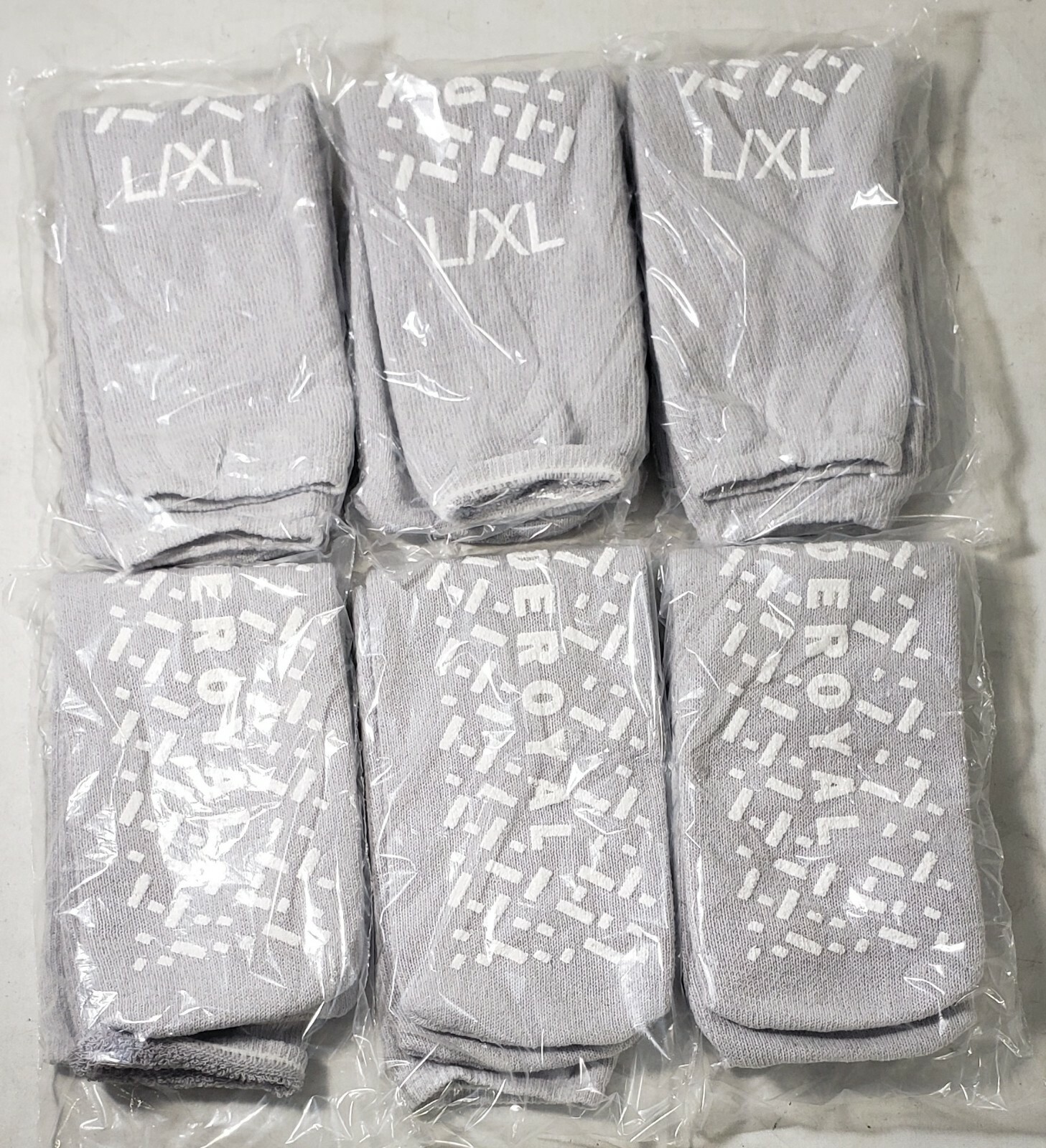 6 Pairs Deroyal Double Sided Footie Non Skid Hospital-Grade  L/XL Gray - Unisex