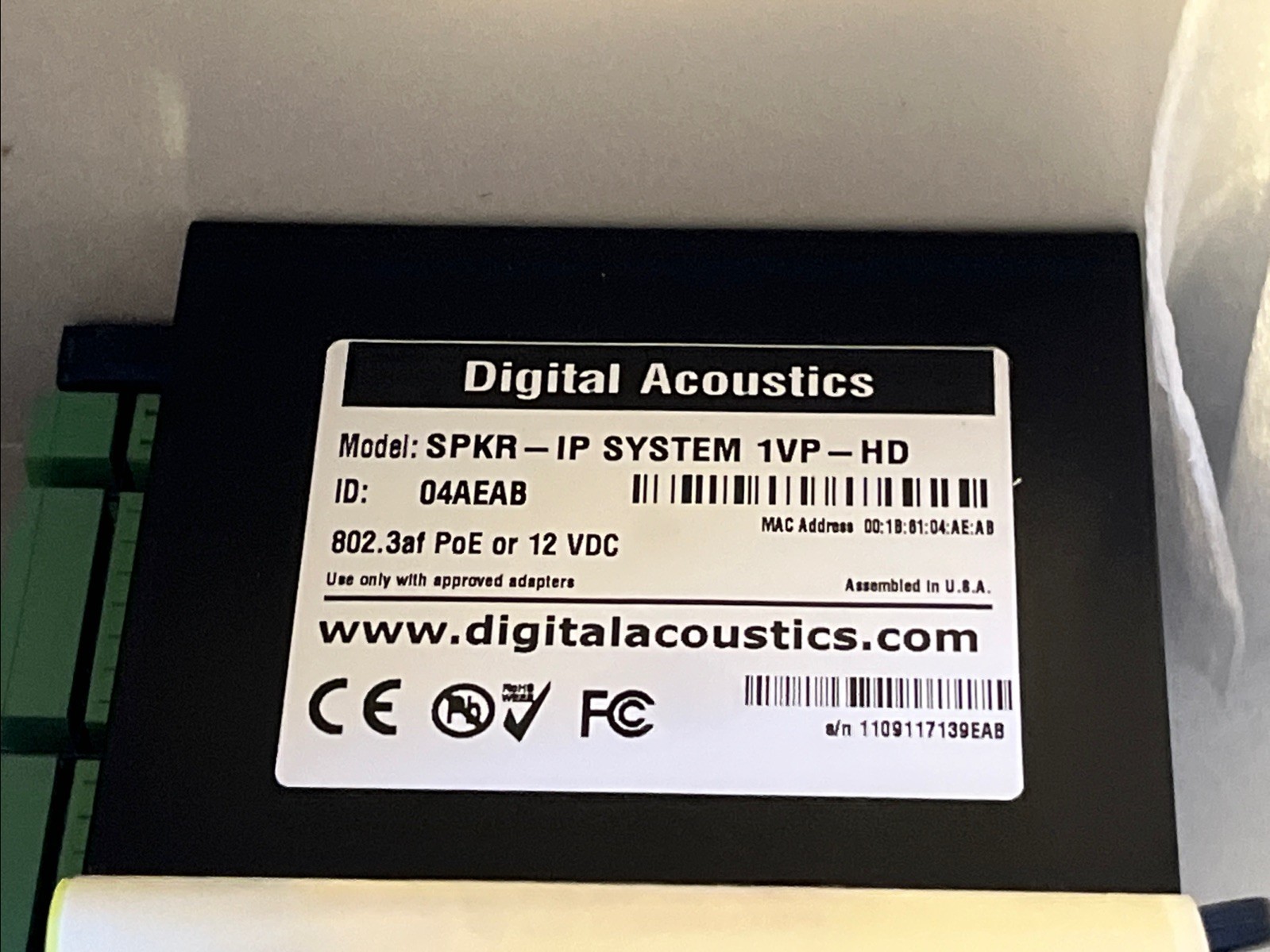 Quam QM-IP-SYS-1VP Square Wall Mount Loudspeaker w/ Digital Acoustics IP7-MSR