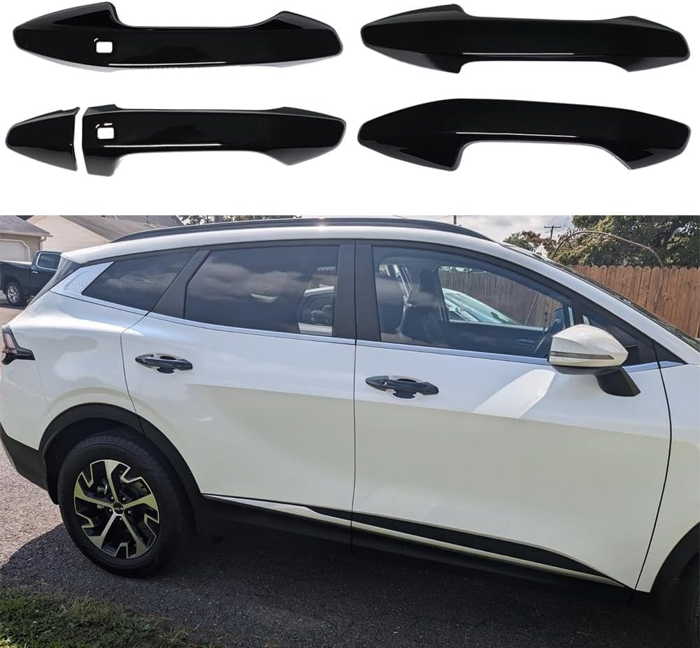 Door Handle Cover Compatible for 2023 2024 2025 Kia Sportage Glossy Black 2023-