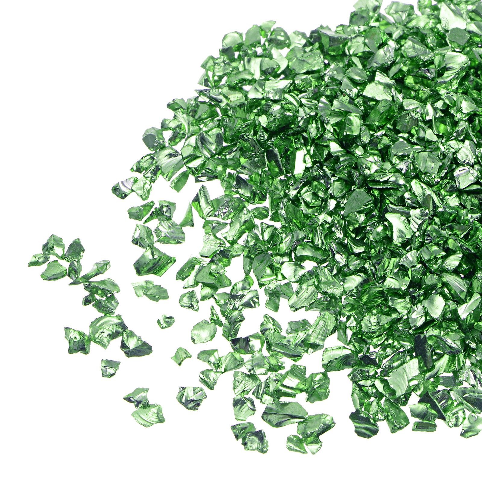 20g Crushed Glass Chips 2-4mm Irregular Chunky Glitter Glass Lawn Green
