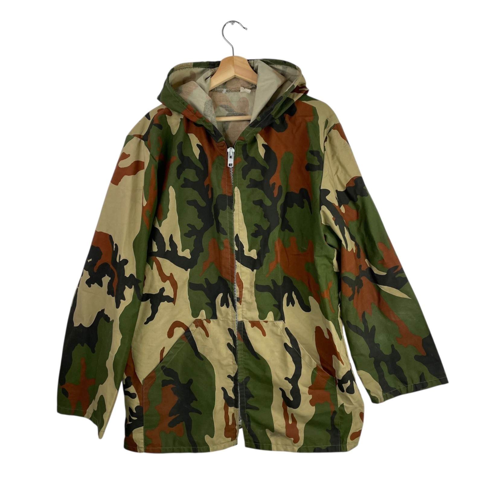 Vintage CAMOUFLAGE Hunting Jacket Outdoorsman Military Look 70s 80s Size Medium
