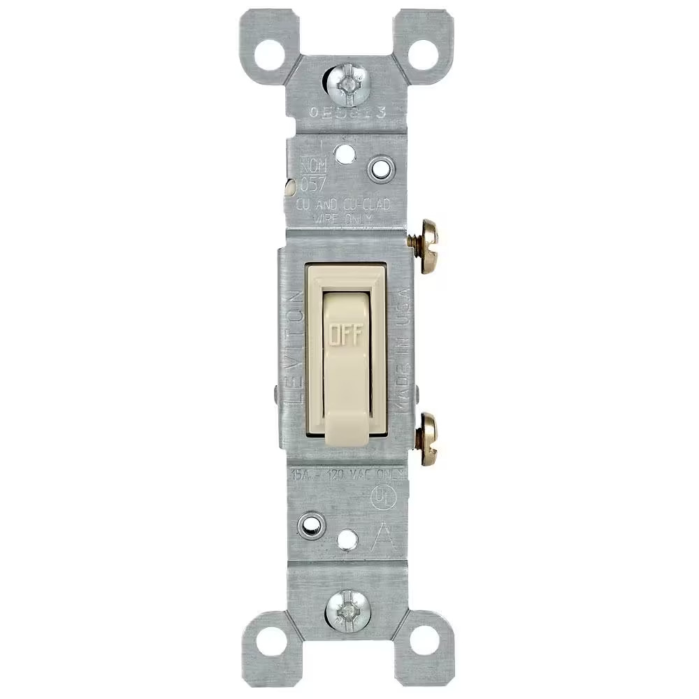 15 Amp Single-Pole Toggle Light Switch Light Almond 1451-2T