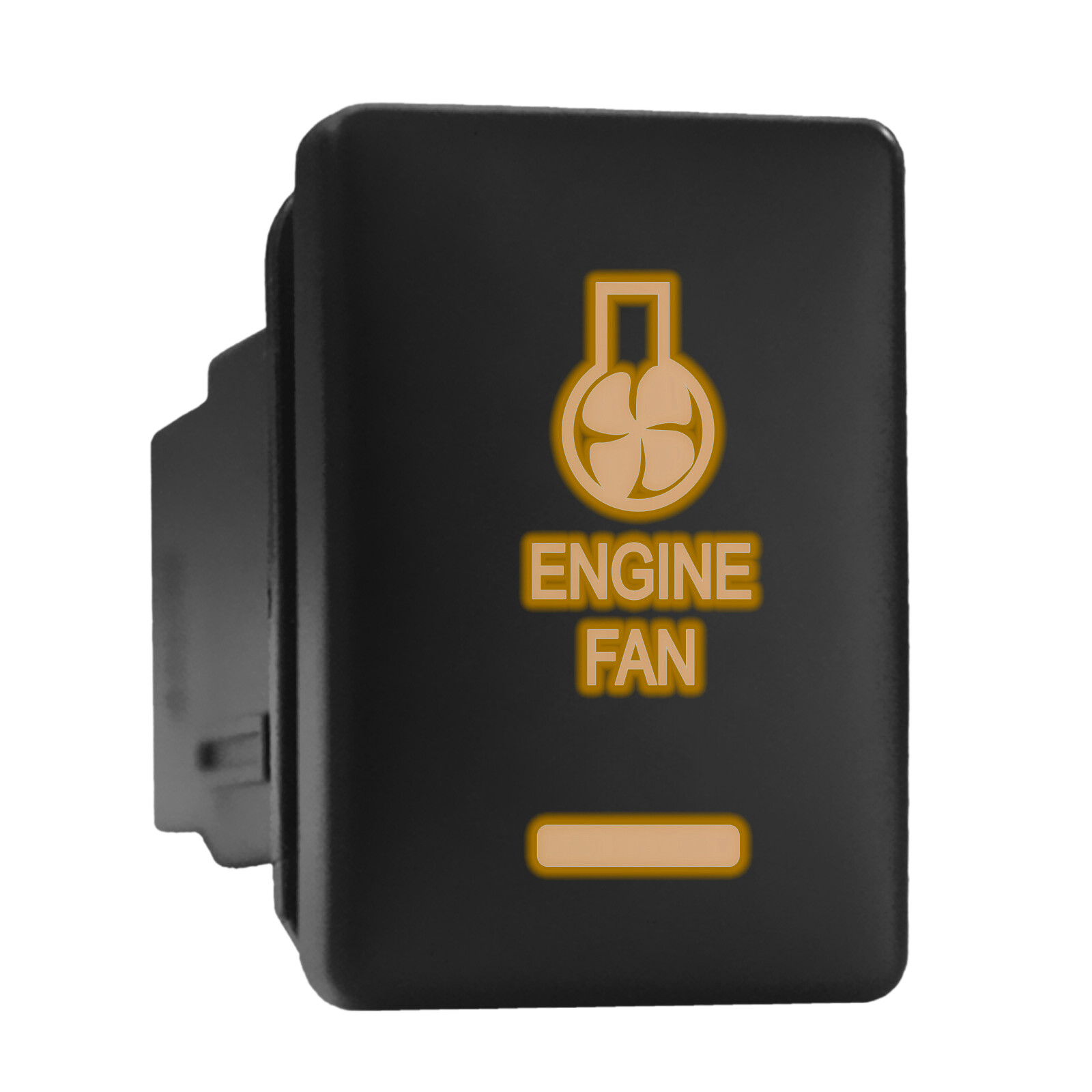 ENGINE FAN - Orange Backlit Short Push In Switch  1.28"x 0.87" (Fit: Toyota)