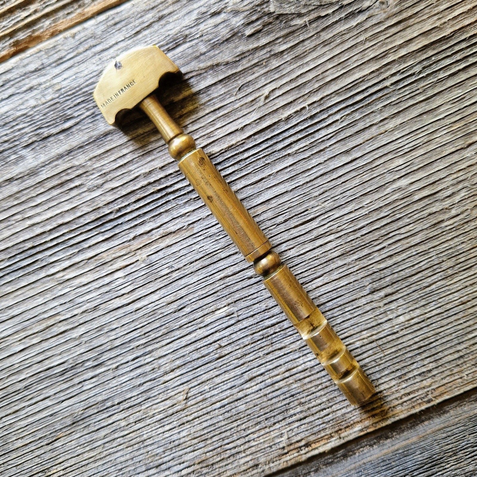 Vintage French Brass Glass Cutter | Threaded Glazier’s Tool c. 1940-1960