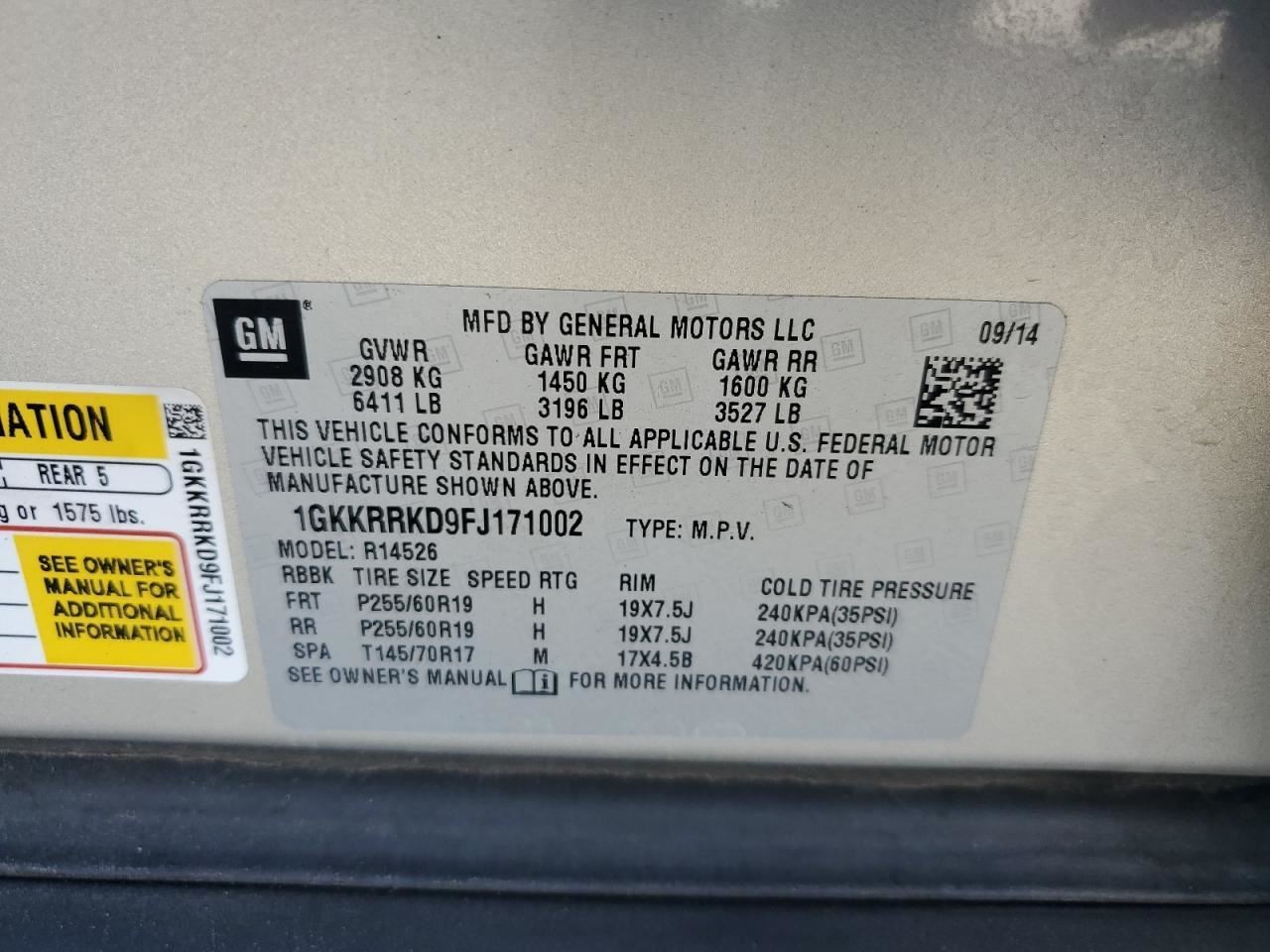 ACADIA 2015 Glove Box 4490645