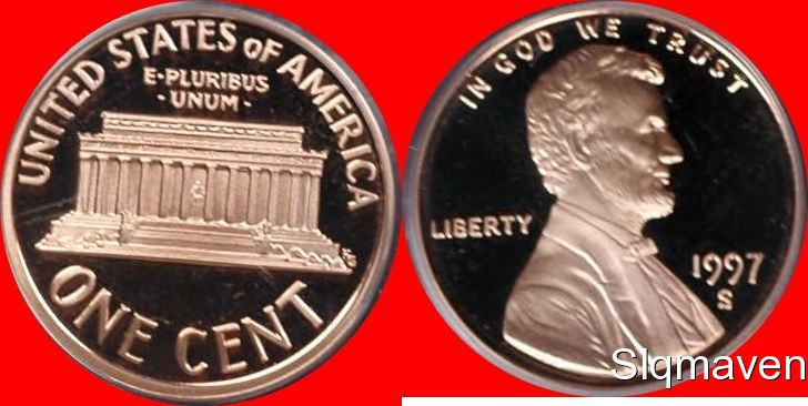 1997 S Lincoln Cent Deep Cameo Gem Proof