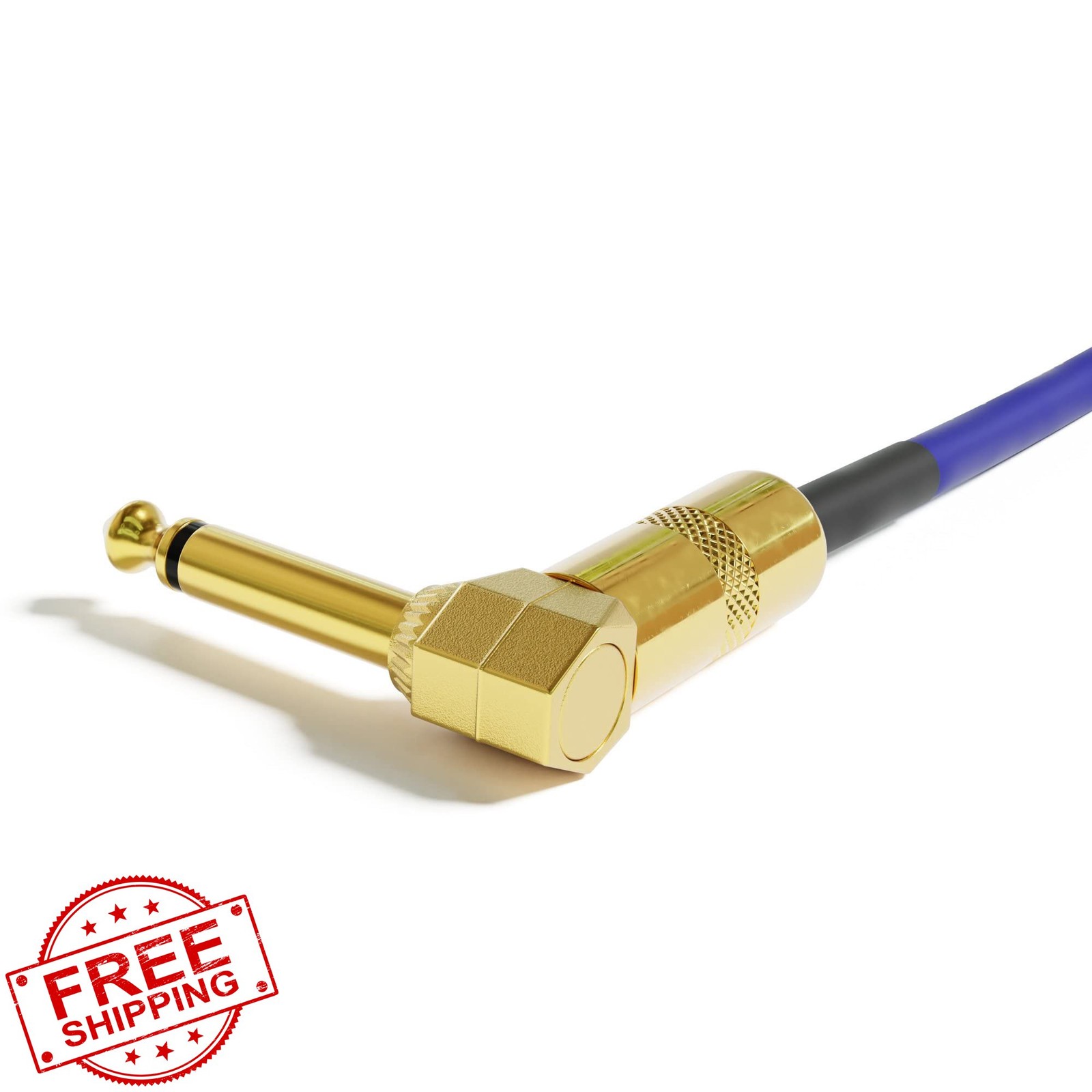 ExcelValley 20cm Right Angle 1/4" Patch Cable Blue