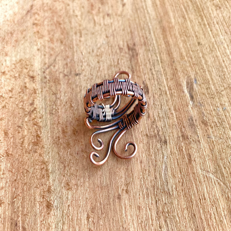 Solid Copper Minimalist Healing Handmade Unisex Ring, Heart