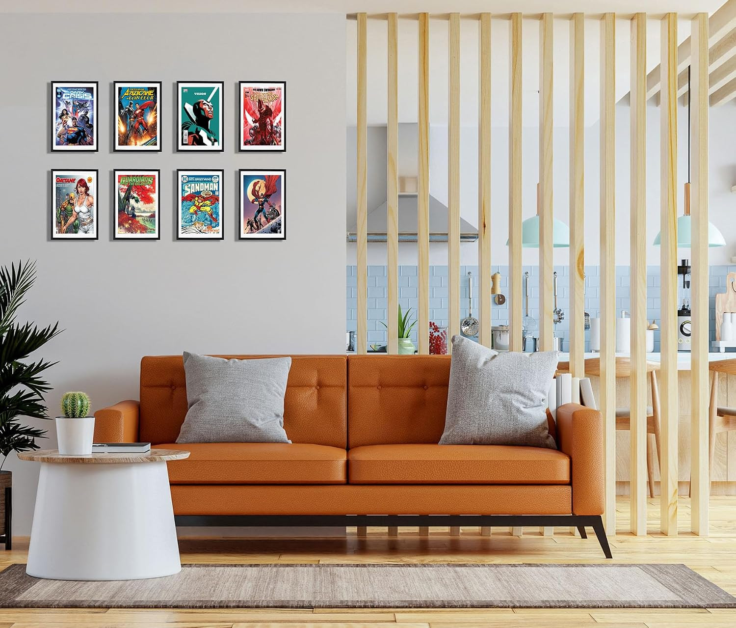 8 Packs, Comic Book Frame with White Mat, UV Protection, Black Frame