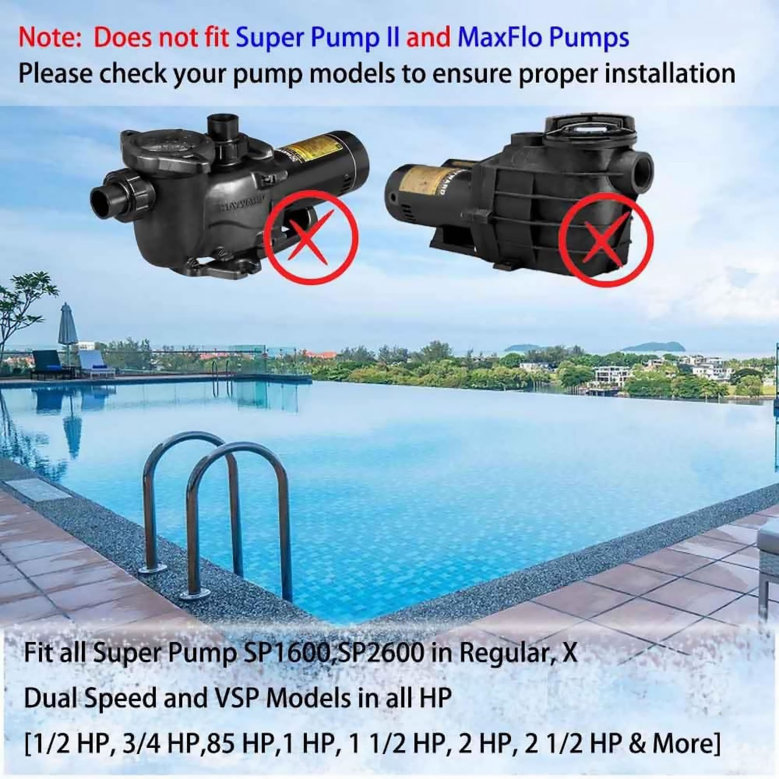 1* Super Pump Seal Replacement Kit For Hayward Fits Regular/X/VSP Models