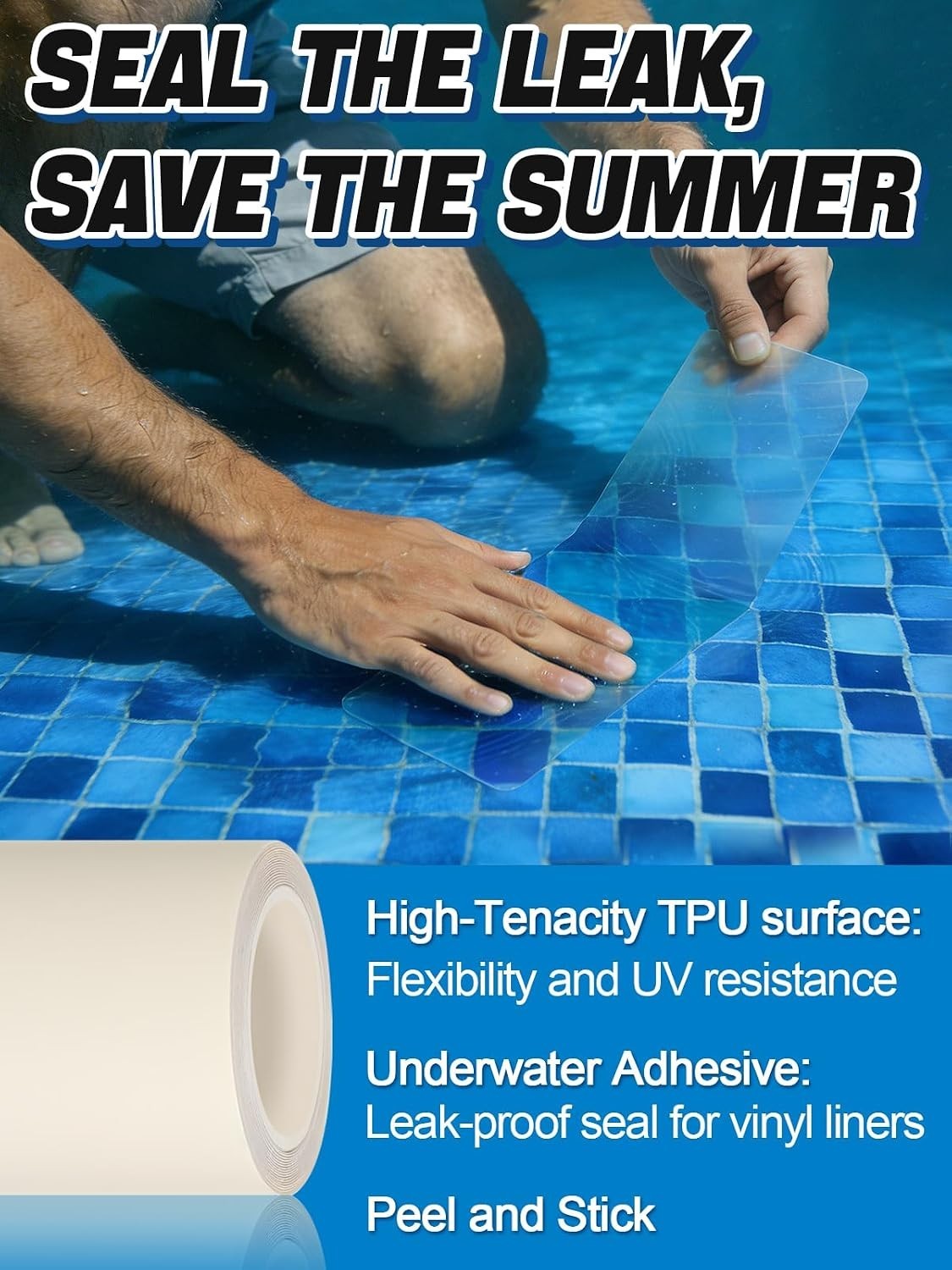 High-Viscosity Clear TPU Pool Patch Kit – Ultimate Underwater Repair Solution