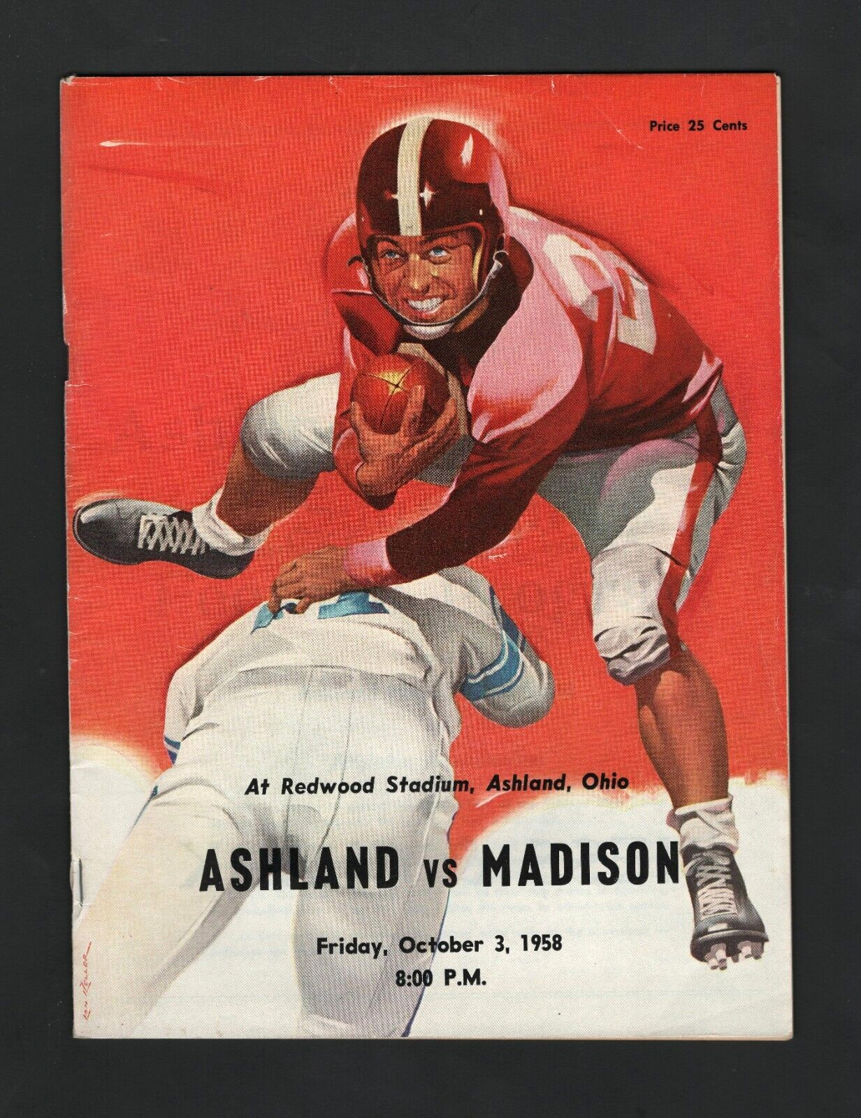 10/03/1958 Ashland vs Madison, Ohio High School Football Program  #M1643