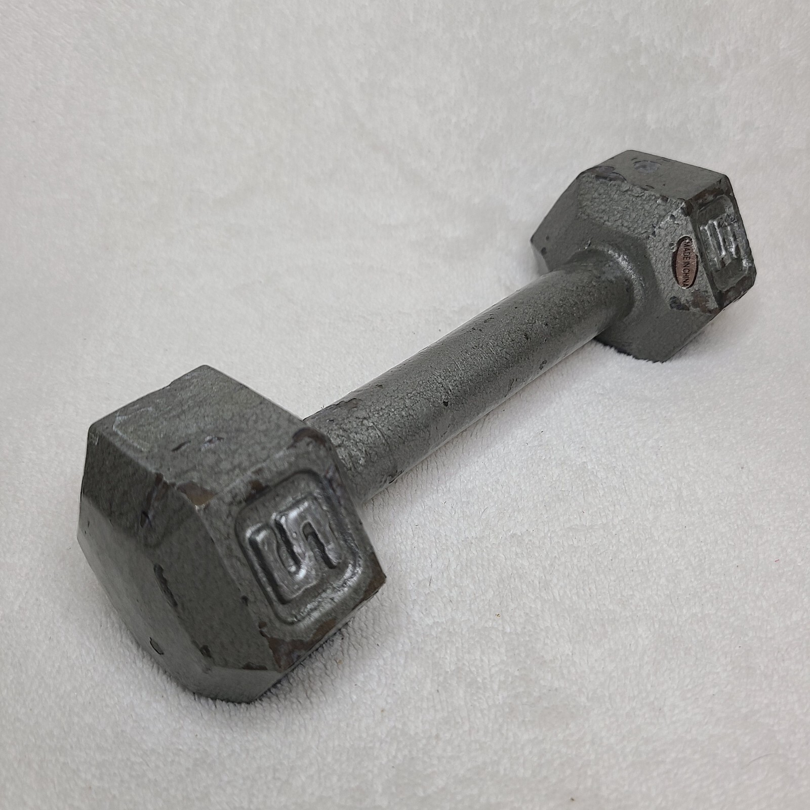 5 lb Cast Iron Hex Dumbbell Weight Single