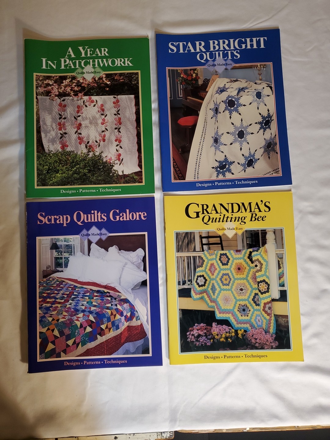 4 Vintage 1996  Grandma's, Star Bright, Year Patchwork Quilts Made Easy Books