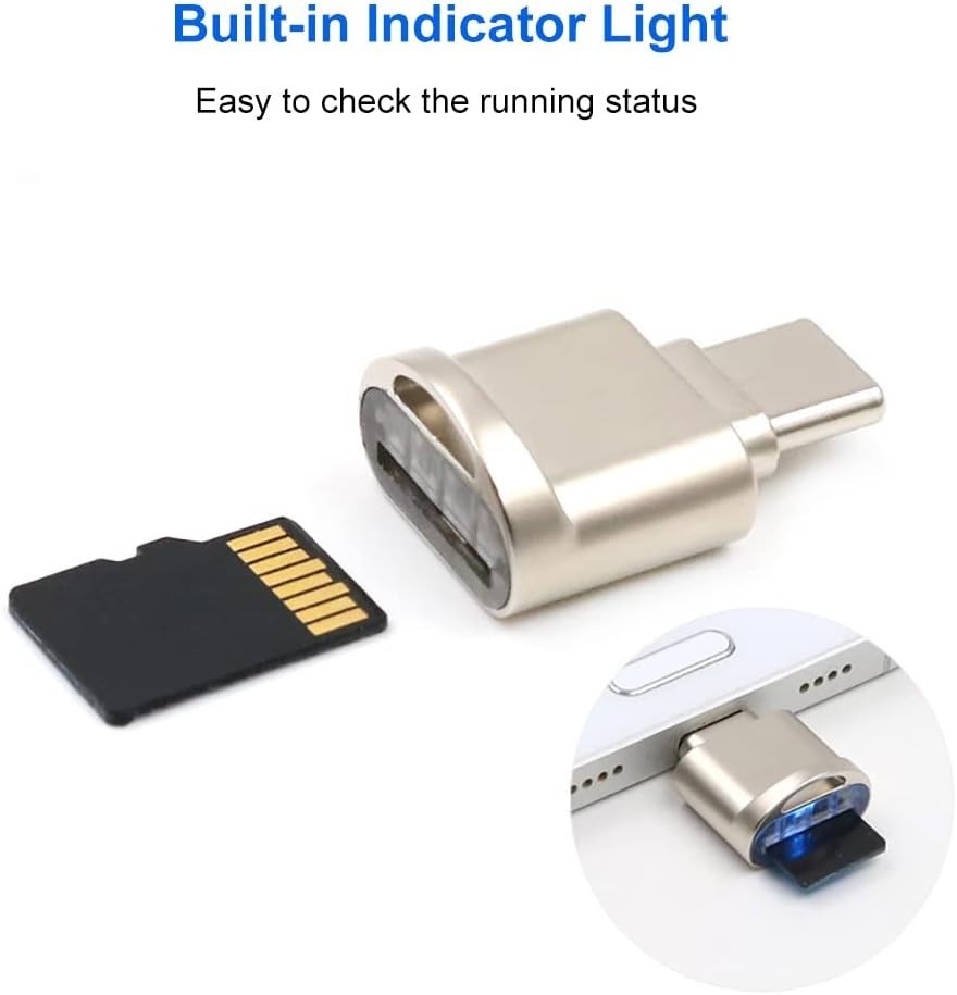 Broad Compatibility USB-C Micro SD Card Reader with Indicator Light for Easy Use