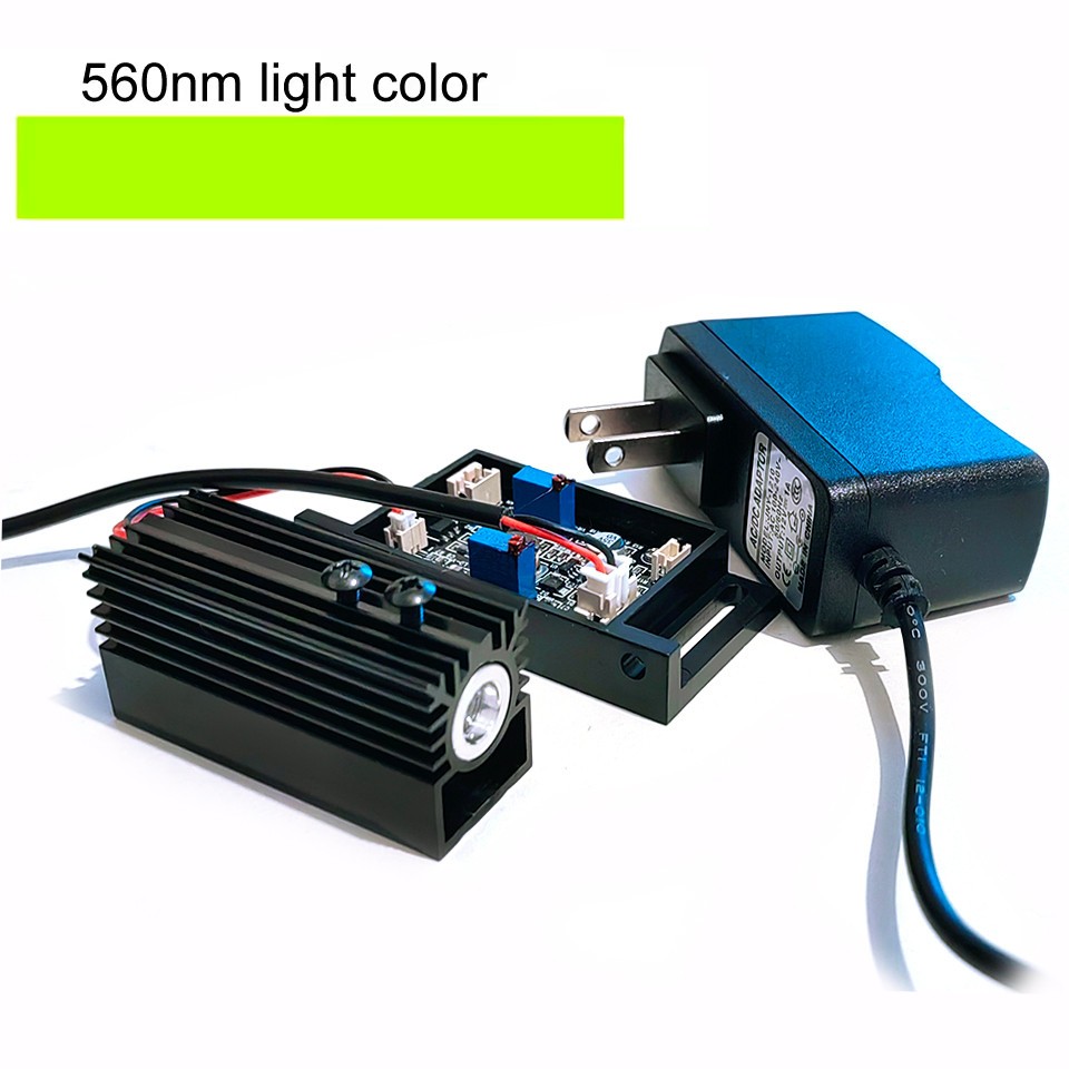 560nm 20mW Green Dot Laser Module with Driver Heatsink 12V Adapter TTL 0-30KHz