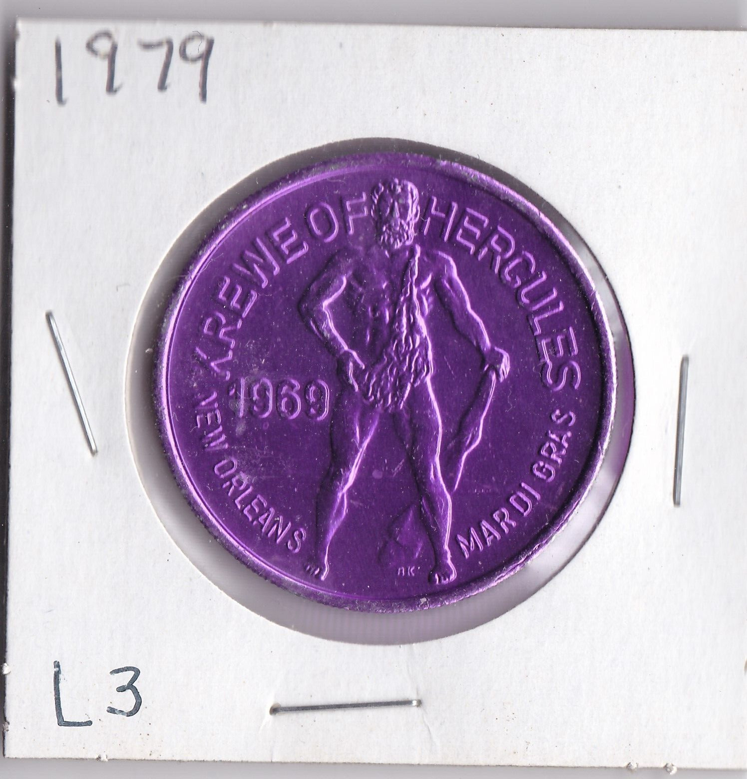 1979 KREWE OF HERCULES/HERCULES GOES VACATIONING  DOUBLOON (Purple L3)