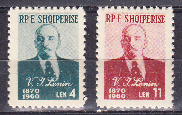 W ALBANIA 0557-558 LENIN 90TH BIRTHDAY