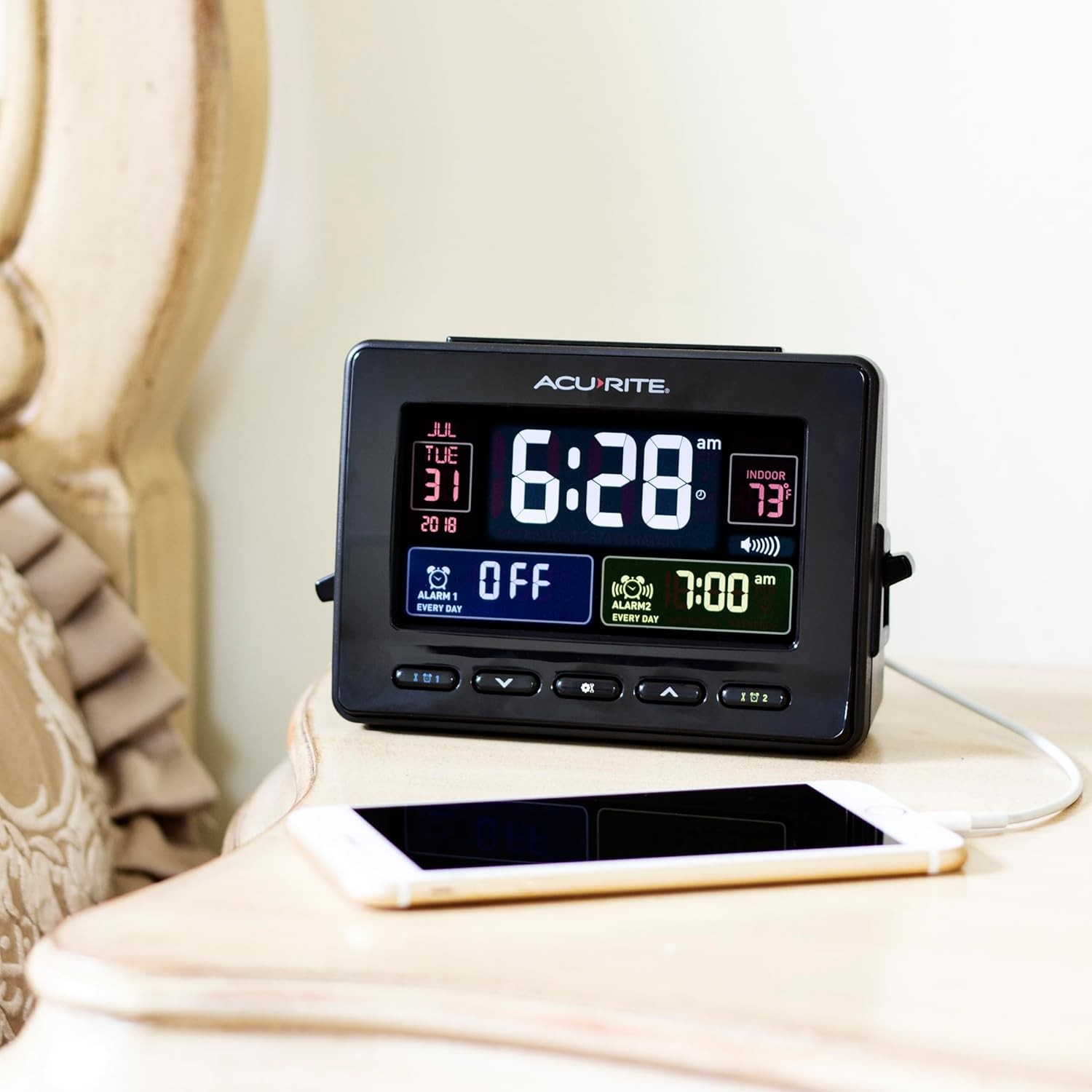 Dual Alarm Clock with USB Charging
