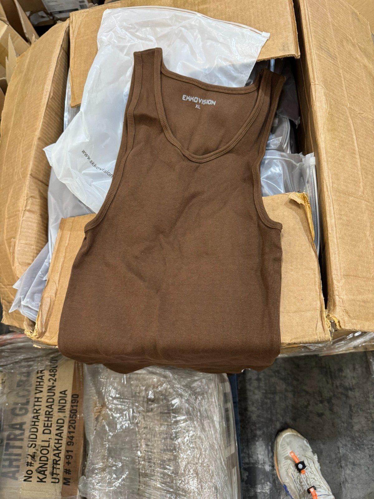 Ekkovision Men’s Core Beater Tank Brown XL