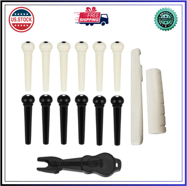 12pcs Acoustic Guitar Bridge Pins, Guitar String Pins Pegs With Bridge Pin