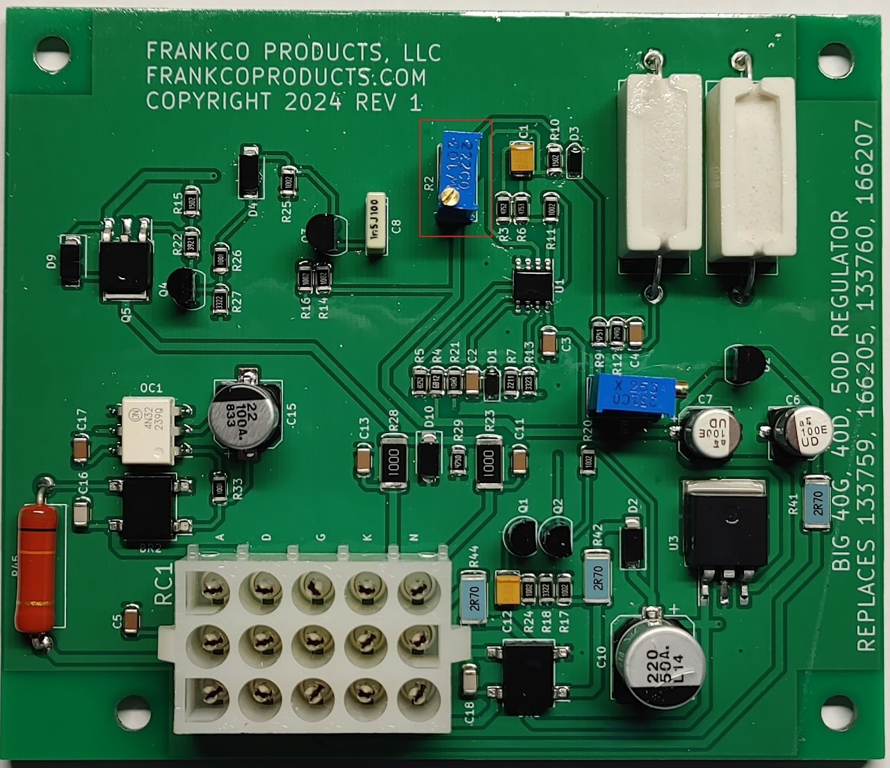 Miller BIG 40G, 40D, 50 Replacement Board 166207, 133760, 166205, 133759, 185746