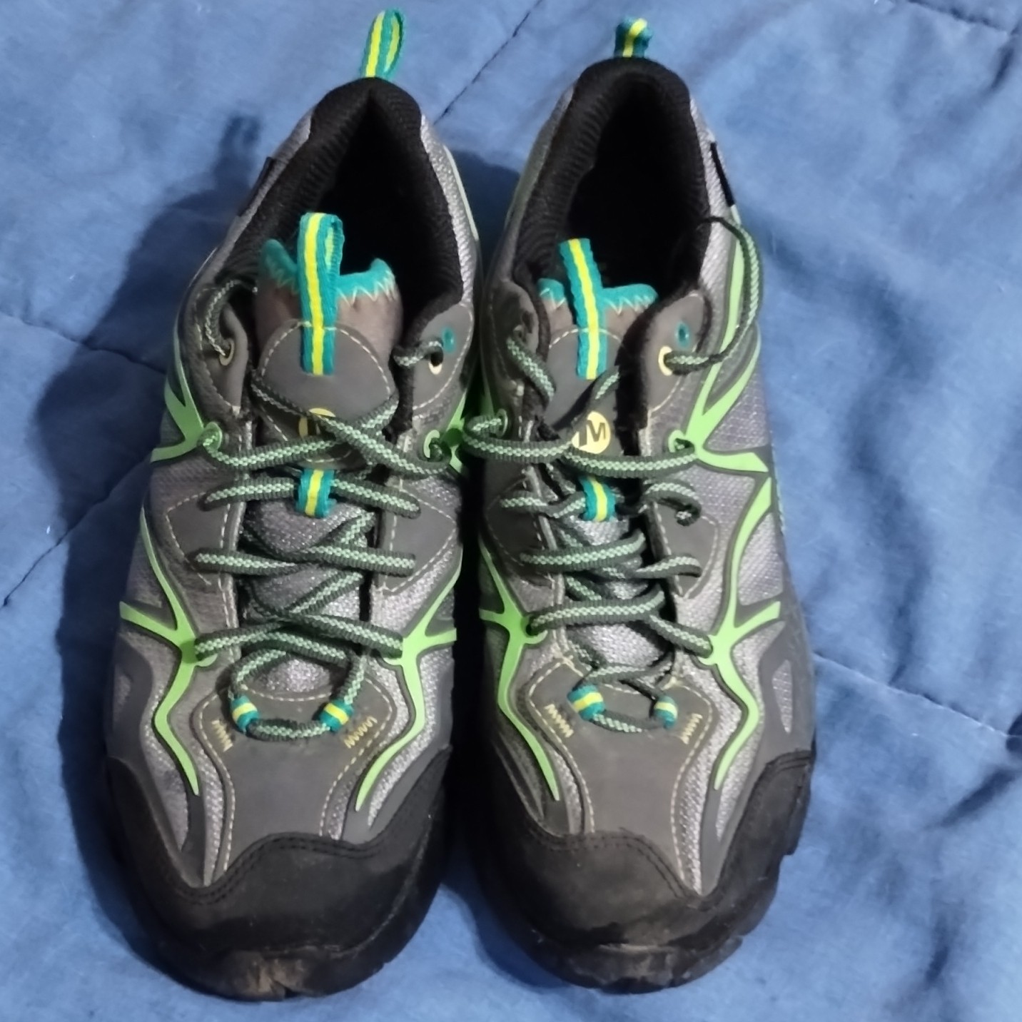Merrell Women's Gray Green Performance Hiking Shoes US 10 UK 7.5 EUR 41 J64998