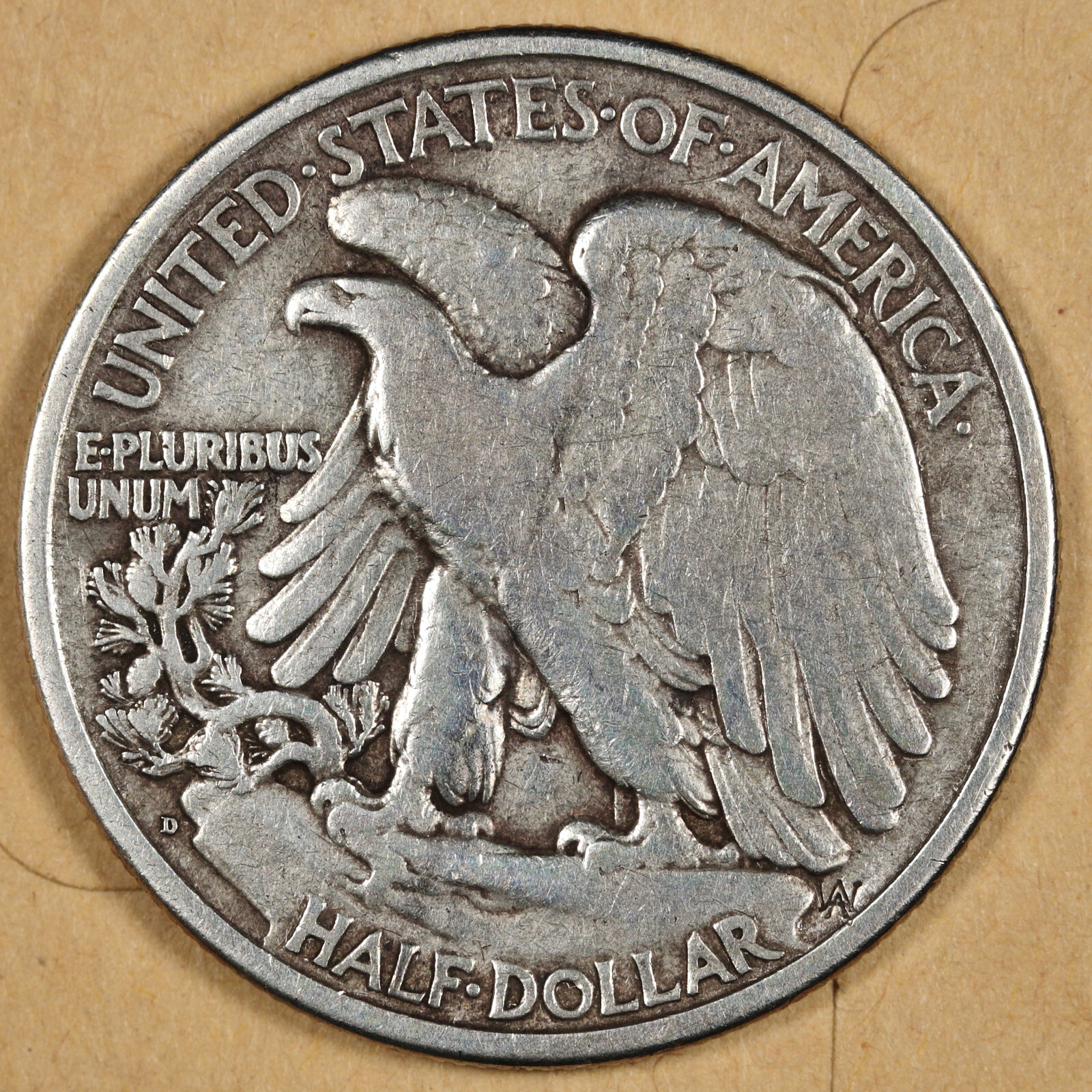 1918-d Walking Liberty Half. Strong F-VF. 194598