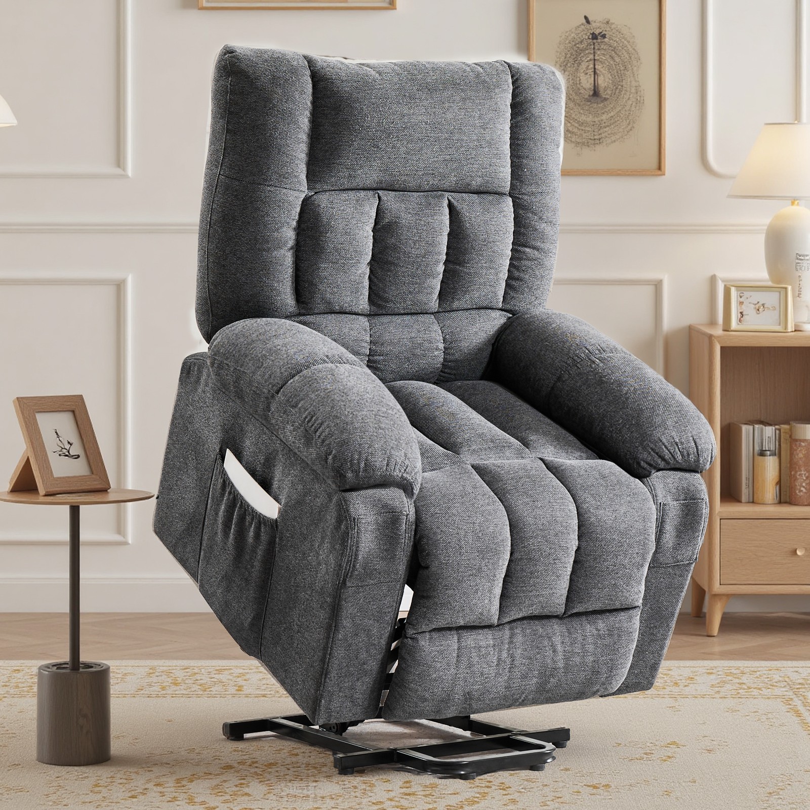 Elderly Motor Power Lift Recliner Sofa w/Massage&Heat Electric Lazy Lounge Chair