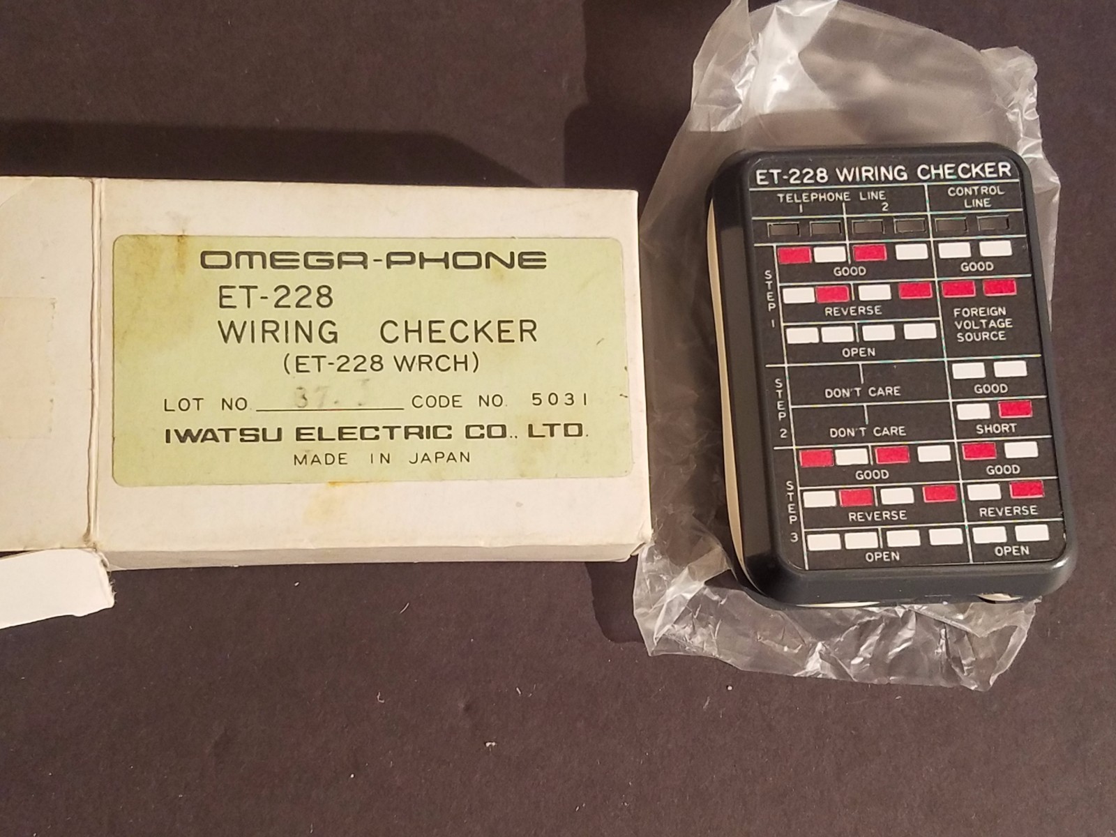 NEW IN BOX Omega-Phone Telephone Wiring Checker ET-228 Iwatsu Electric
