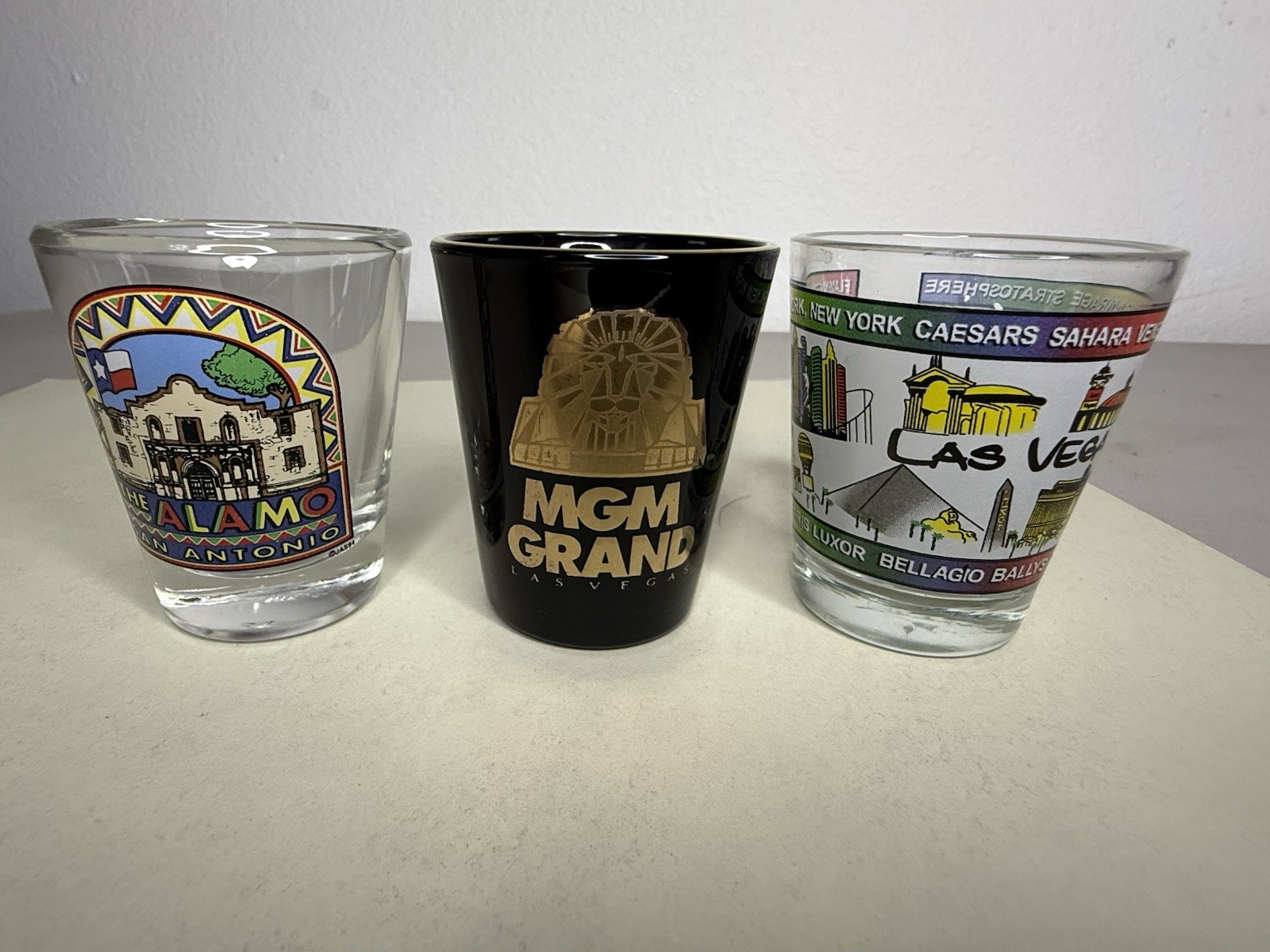 Lot Of 3 Shot Glasses Vegas Alamo