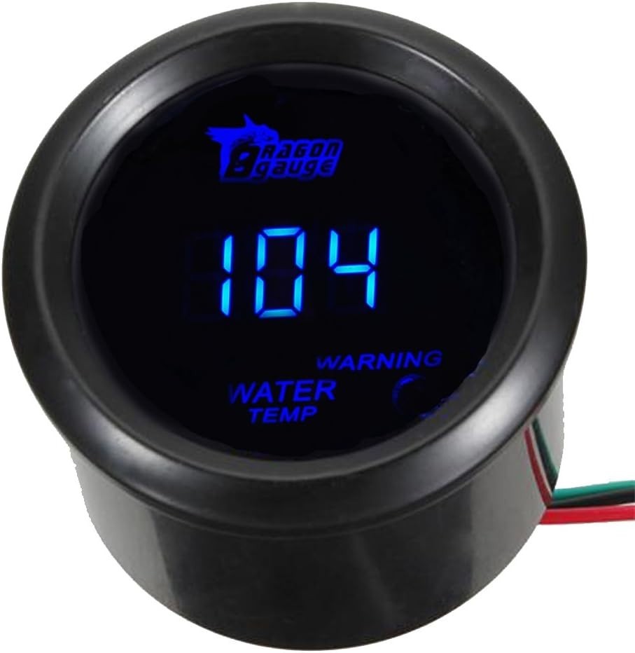 High Visibility 2" Digital Water Temp Gauge with Blue LED for Vehicle Monitoring